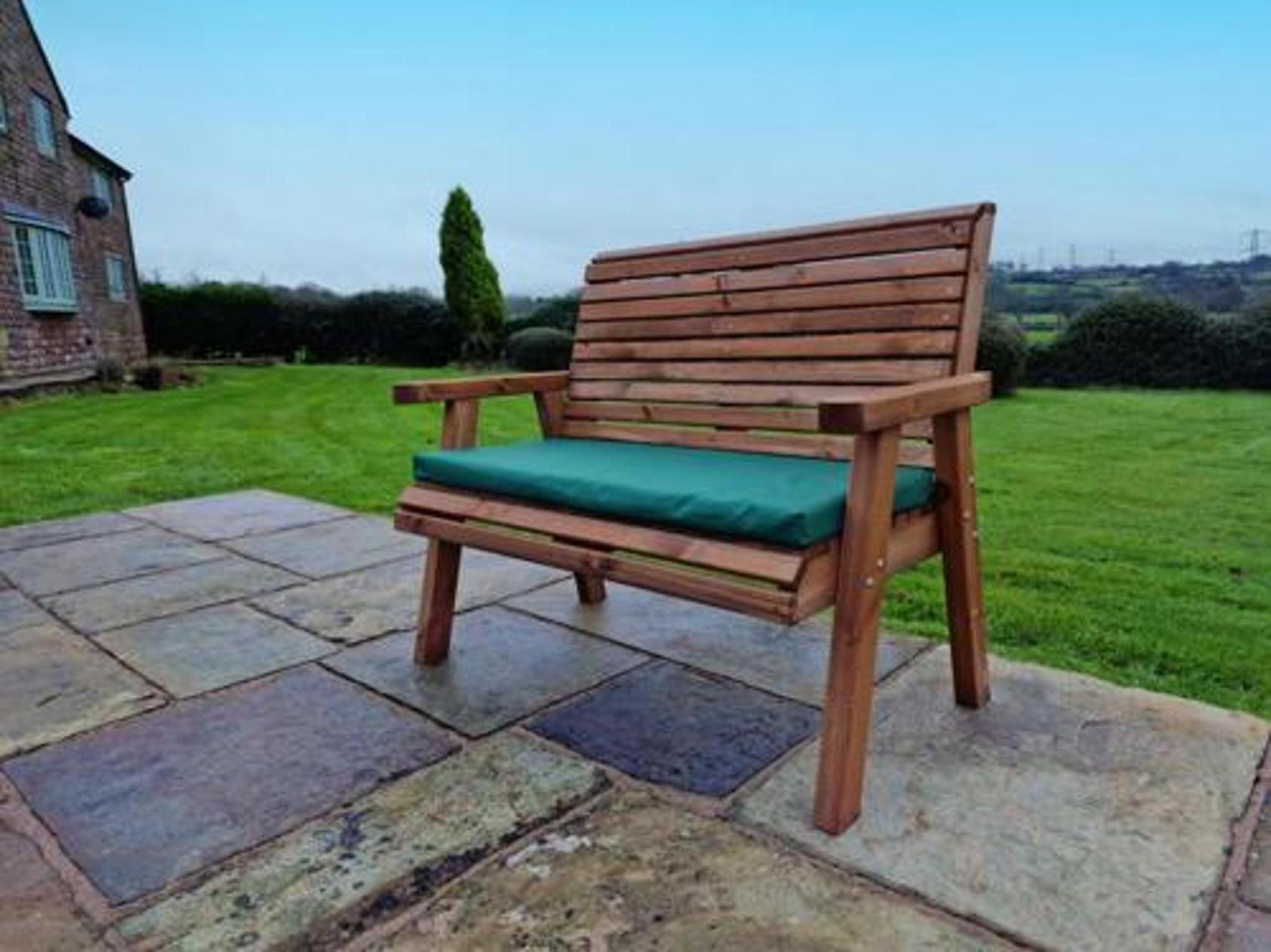 Product photograph of Churnet Valley Brown Outdoor 2 Seater Bench from Choice Furniture Superstore.