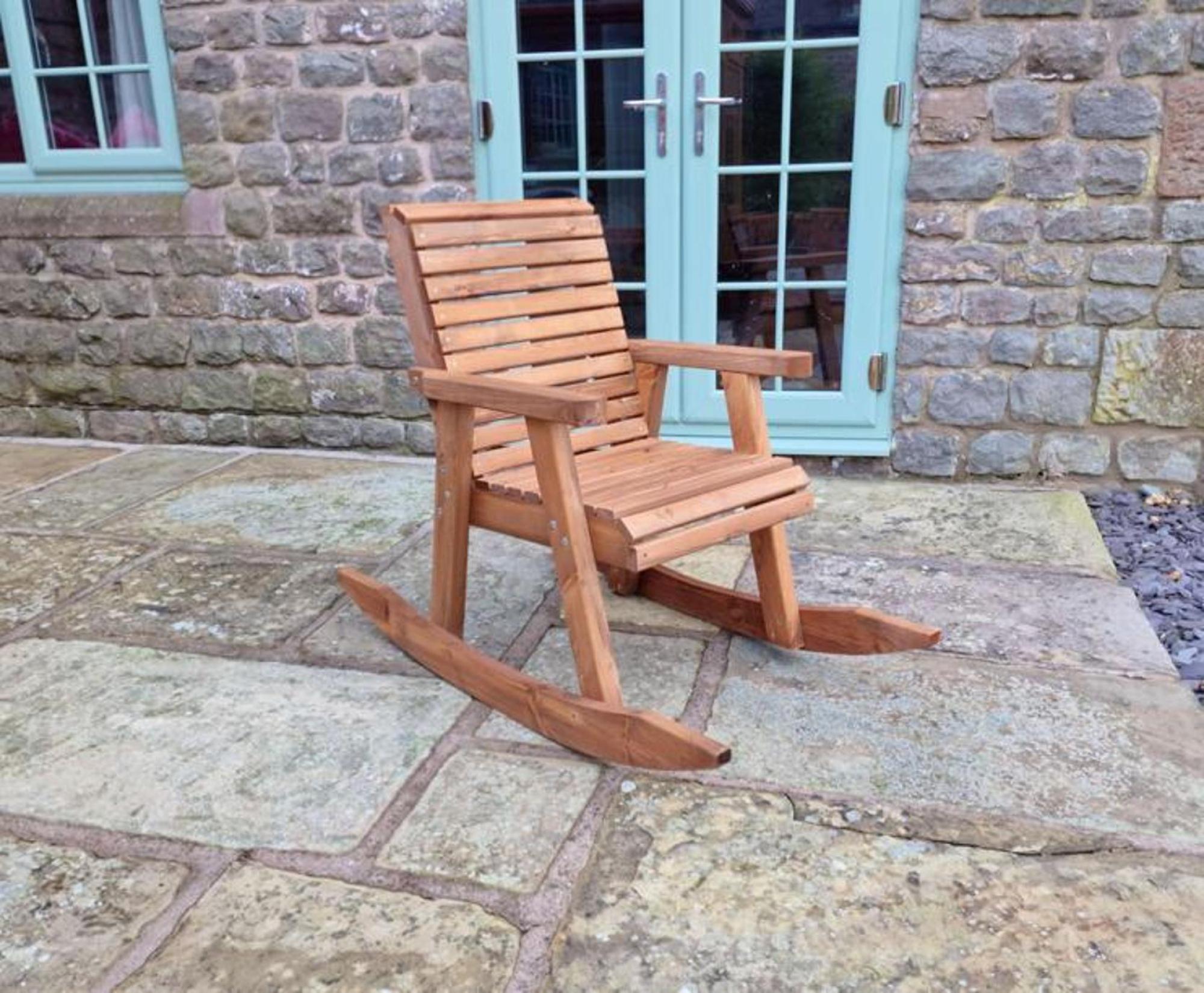 Product photograph of 2 X Churnet Valley Brown Outdoor Rocking Chair from Choice Furniture Superstore.
