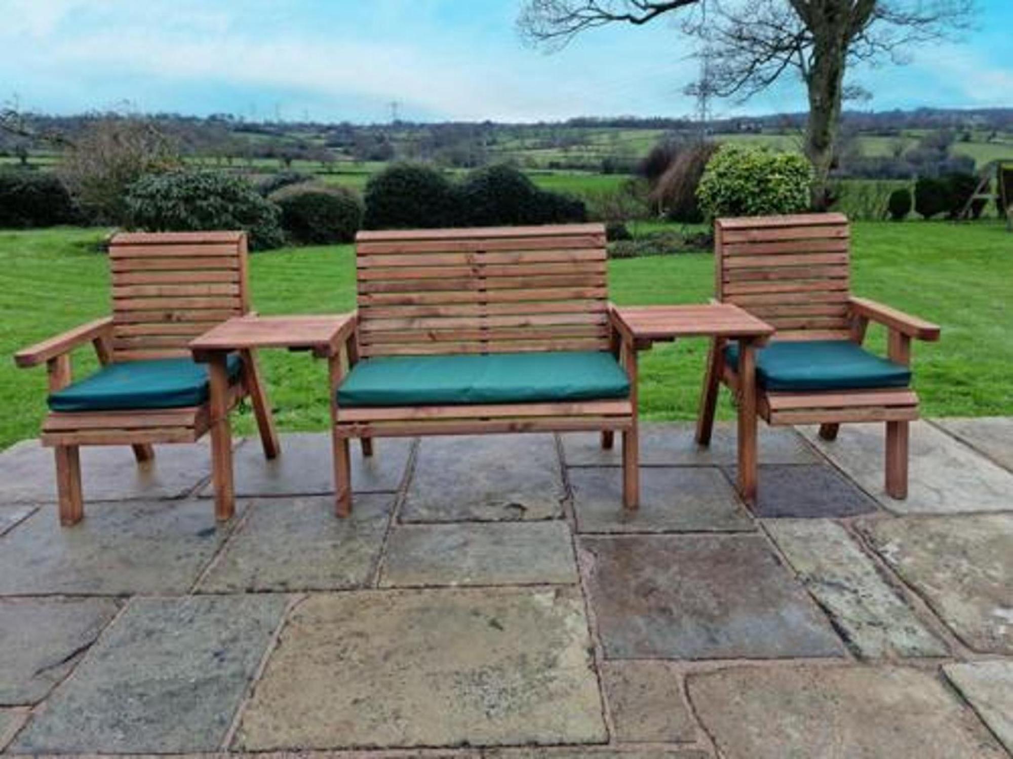 Product photograph of Churnet Valley Brown Outdoor 4 Seater Set 1x2 Seat Bench And 2x Chairs Straight from Choice Furniture Superstore.