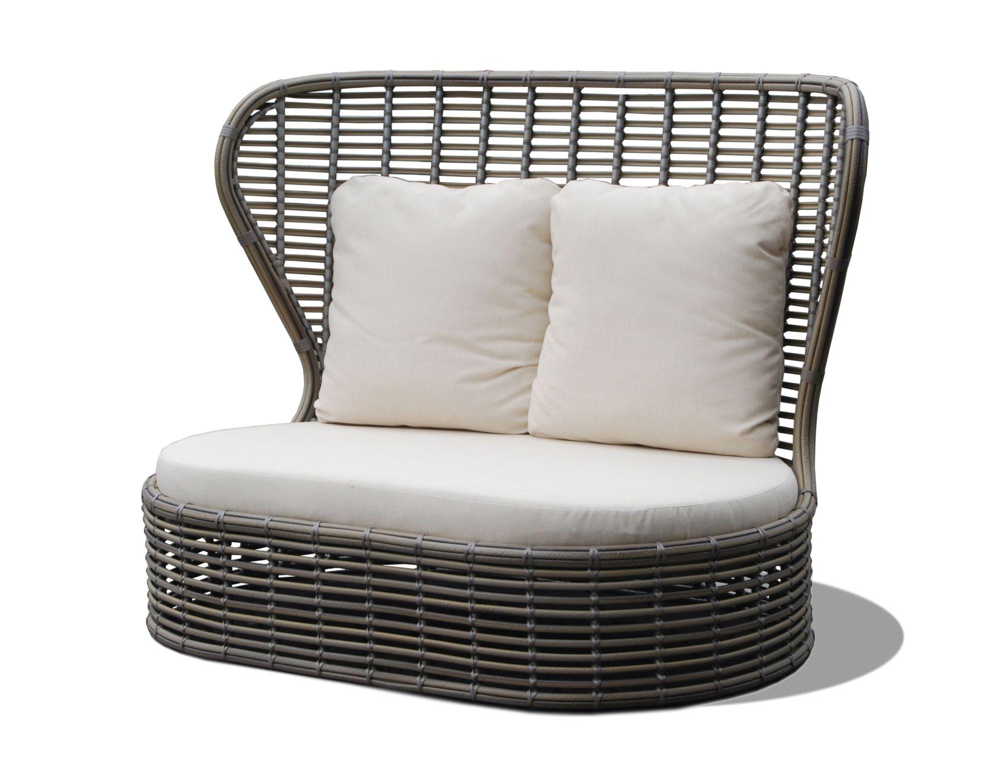 Product photograph of Skyline Bakari Walnut Rattan Outdoor 2 Seater Sofa from Choice Furniture Superstore.