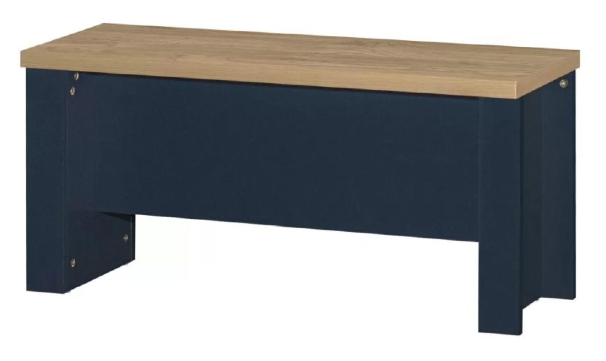 Product photograph of Birlea Highgate Oak Navy Blue Dining Table Set With 2 Bench from Choice Furniture Superstore.