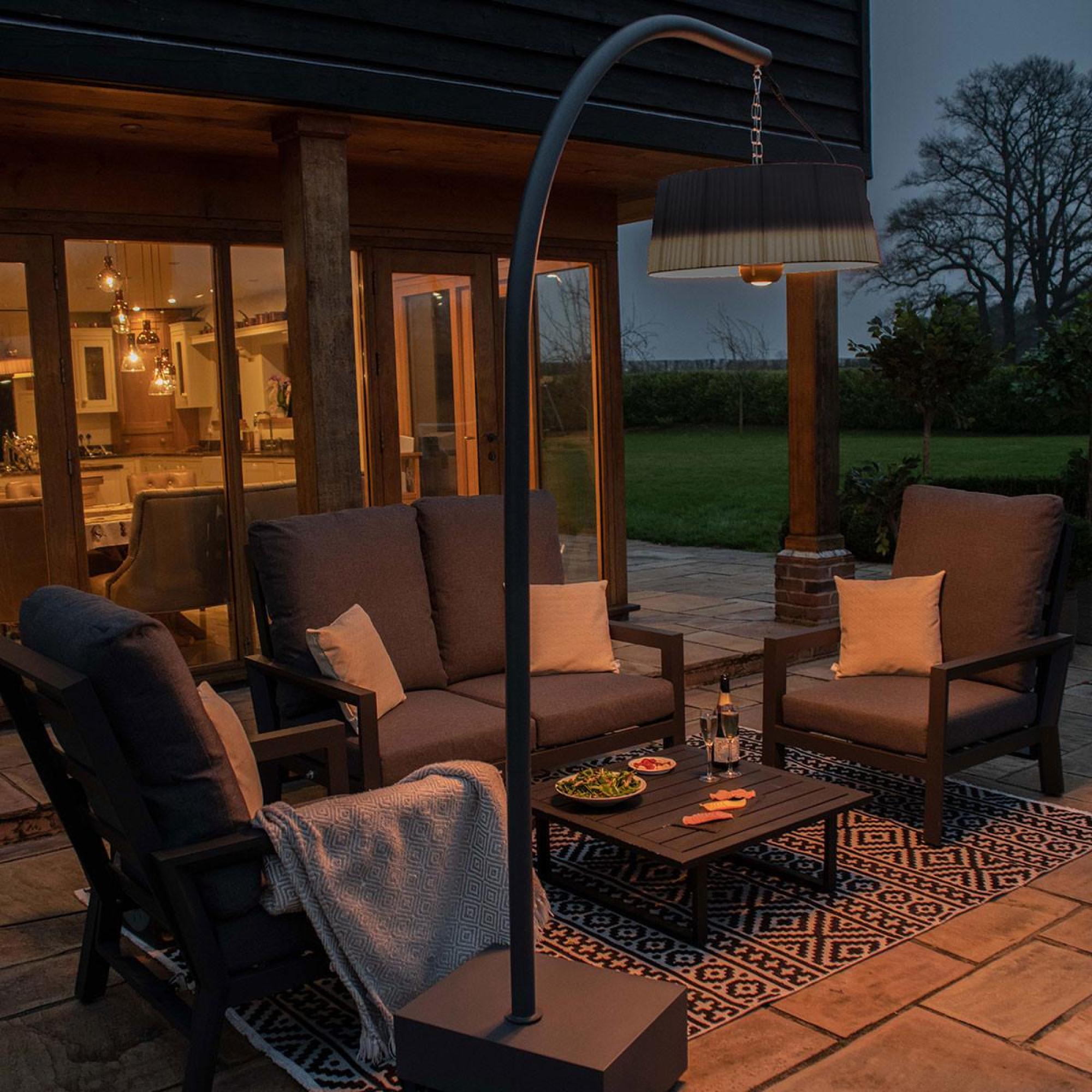 Product photograph of Maze 1800w Lyra Black Overhang Electric Patio Heater from Choice Furniture Superstore.