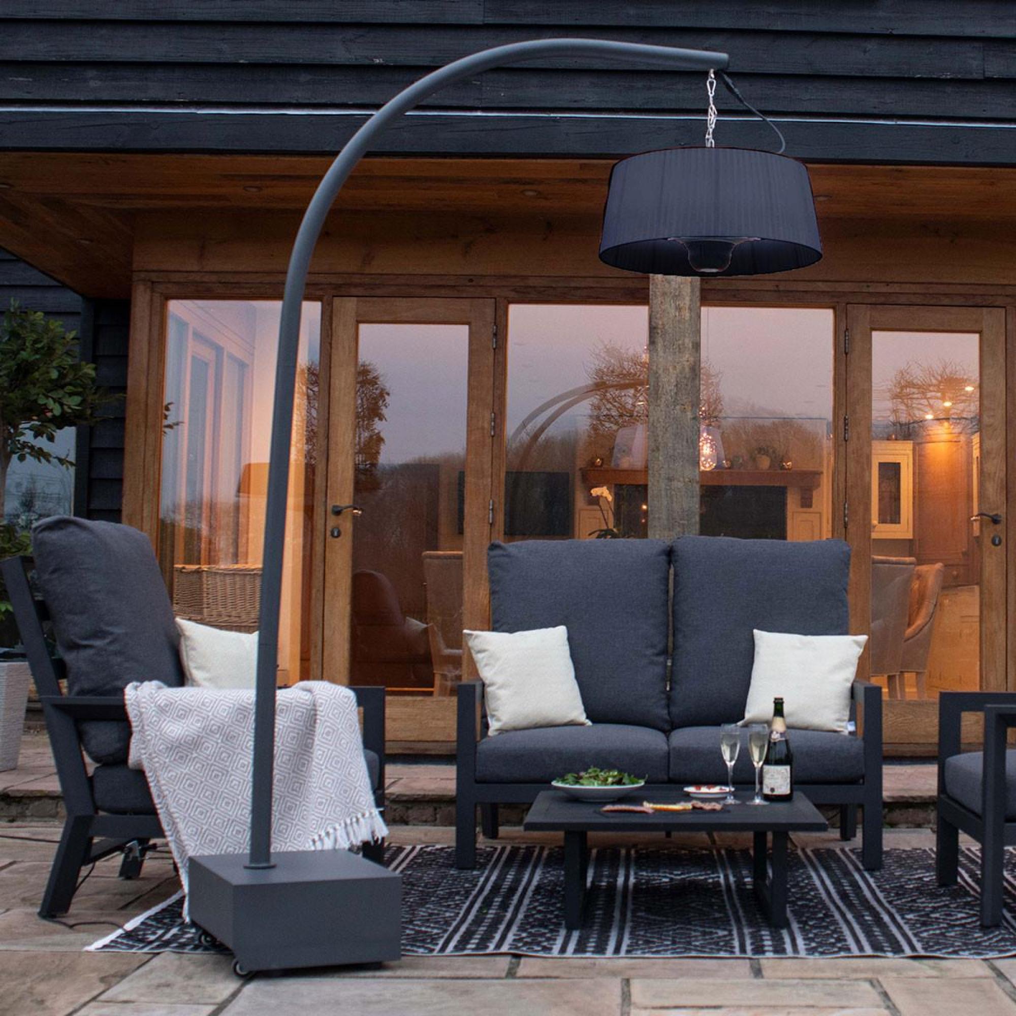 Product photograph of Maze 1800w Lyra Black Overhang Electric Patio Heater from Choice Furniture Superstore.