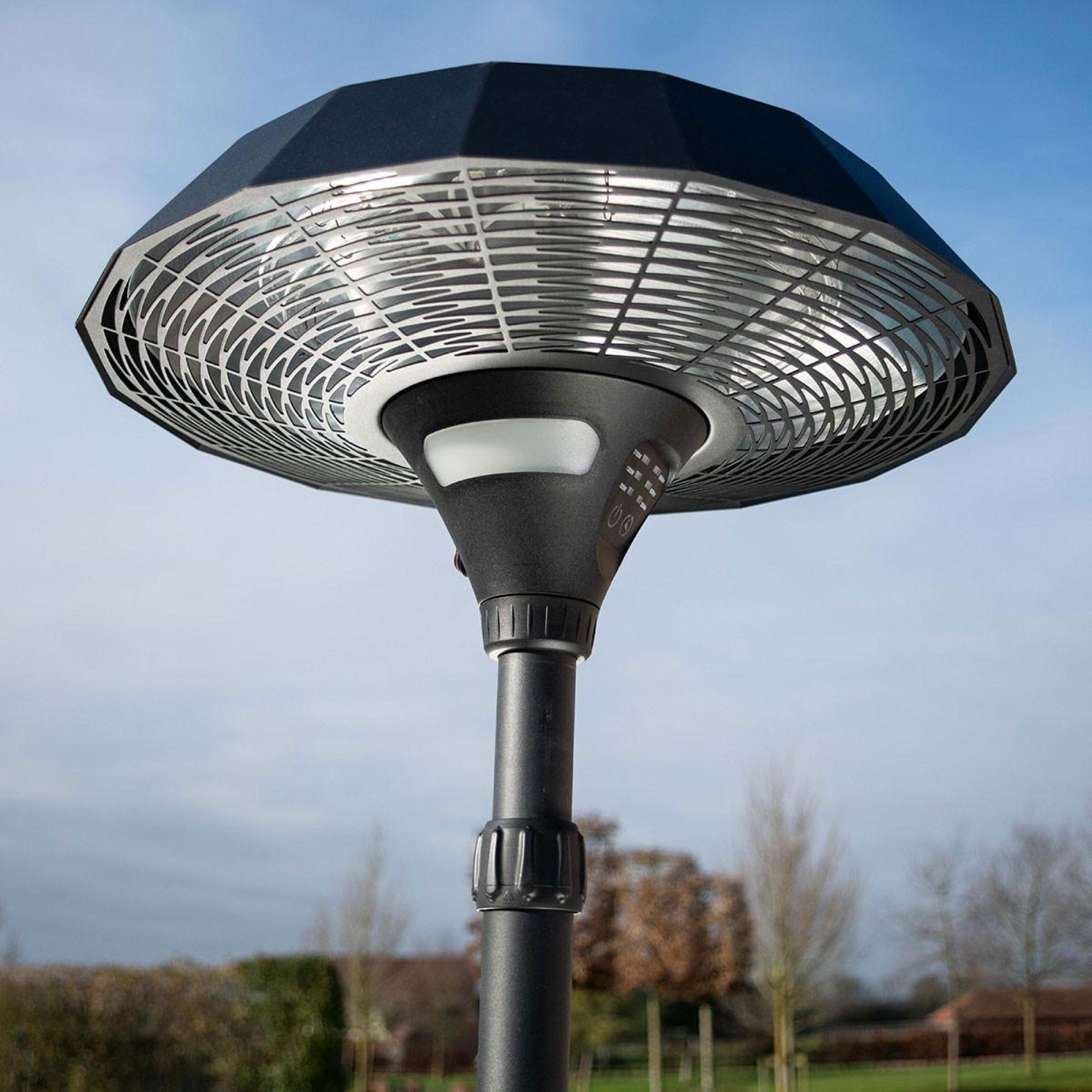 Product photograph of Maze Charcoal 2100w Helio Freestanding Electric Patio Heater from Choice Furniture Superstore.