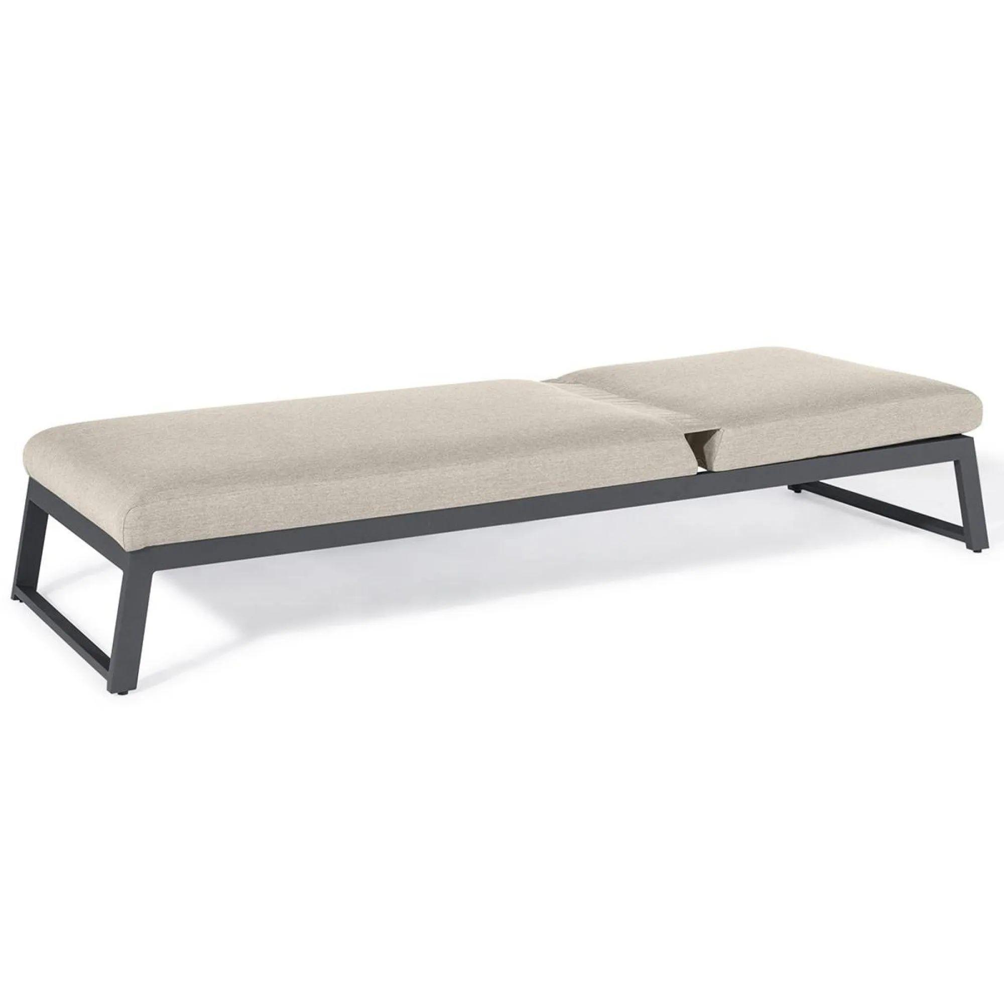 Product photograph of Maze Allure Oatmeal Fabric Sunlounger from Choice Furniture Superstore.