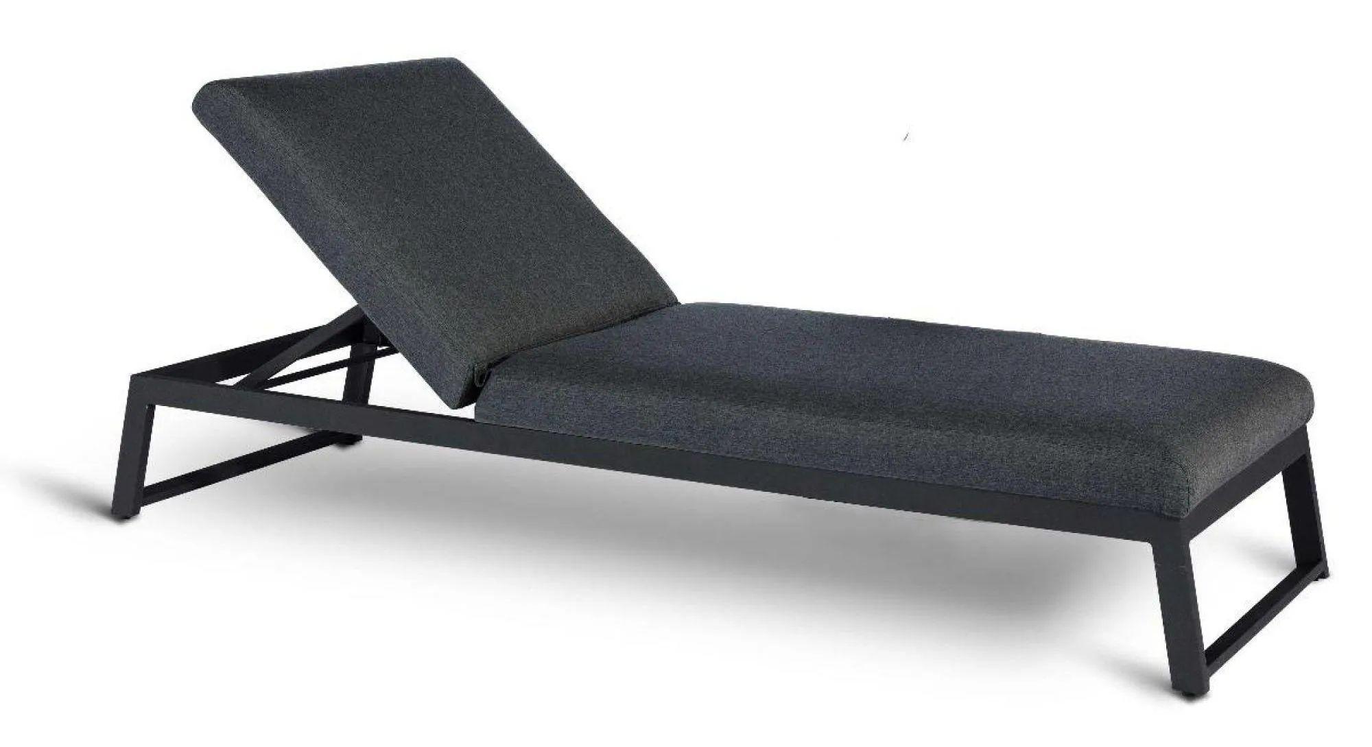 Product photograph of Maze Allure Charcoal Fabric Sunlounger from Choice Furniture Superstore.