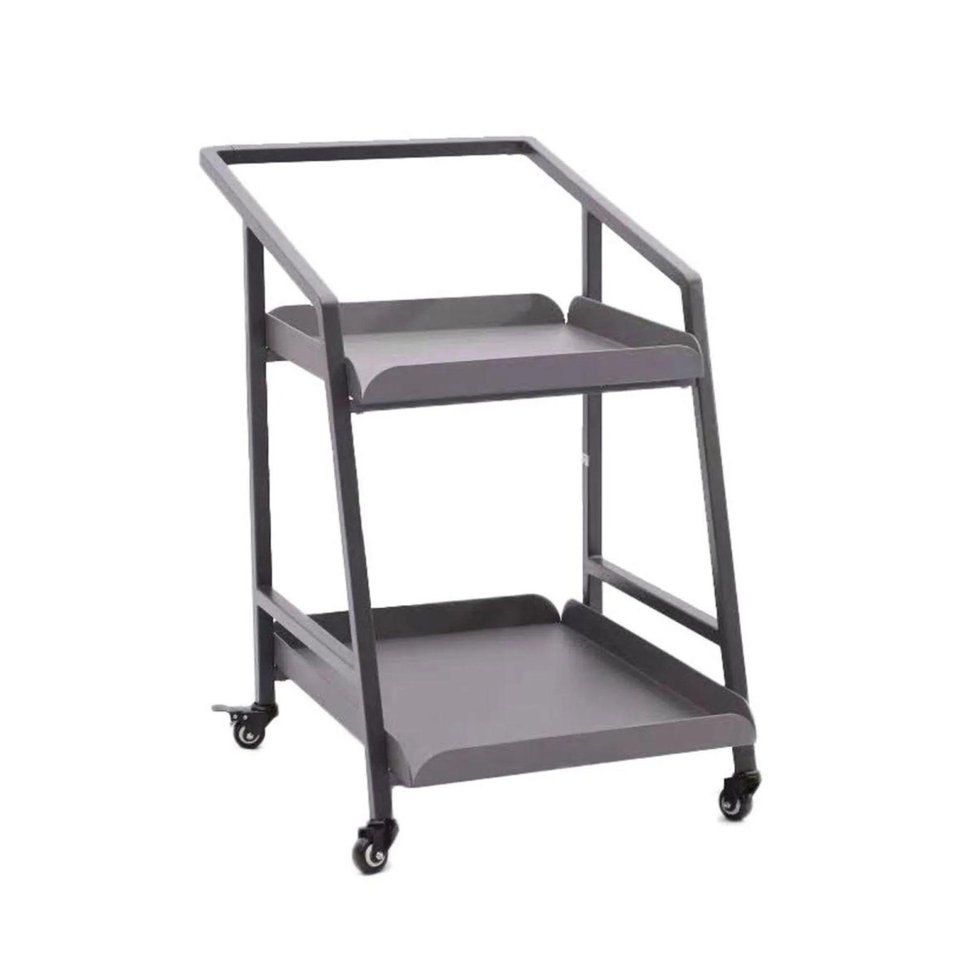 Product photograph of Maze Grey Aluminium 2-tier Trolley from Choice Furniture Superstore.