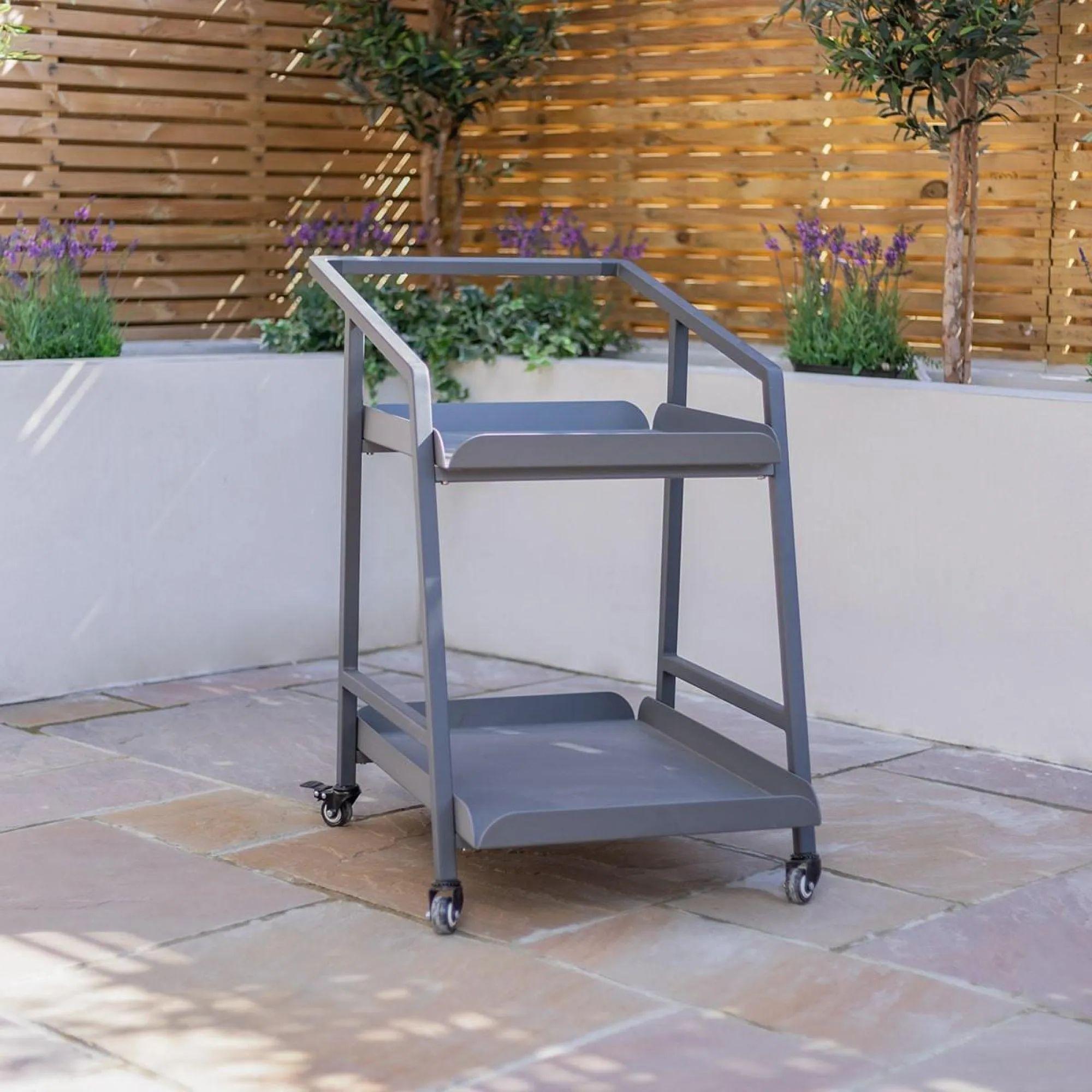 Product photograph of Maze Grey Aluminium 2-tier Trolley from Choice Furniture Superstore.