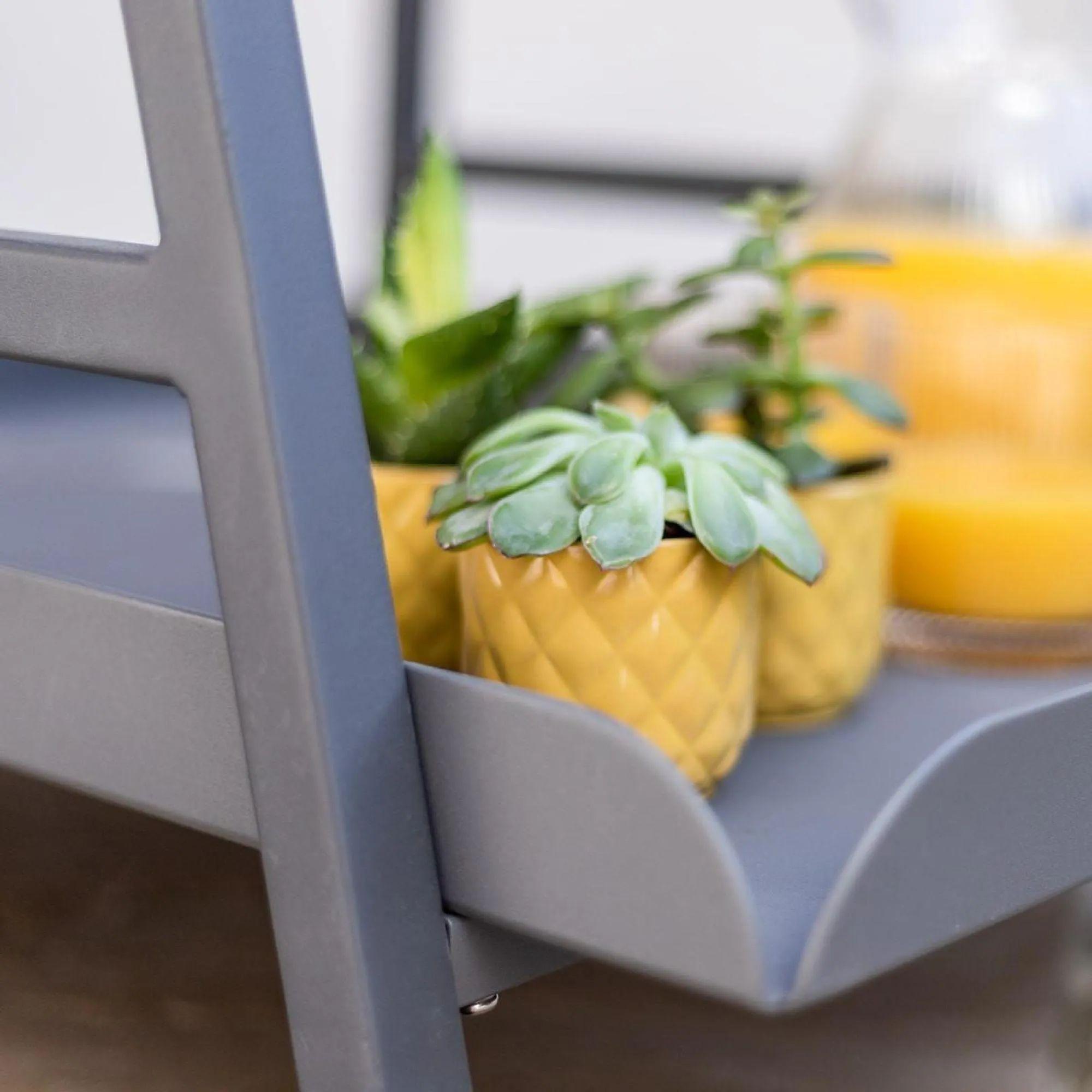 Product photograph of Maze Grey Aluminium 2-tier Trolley from Choice Furniture Superstore.