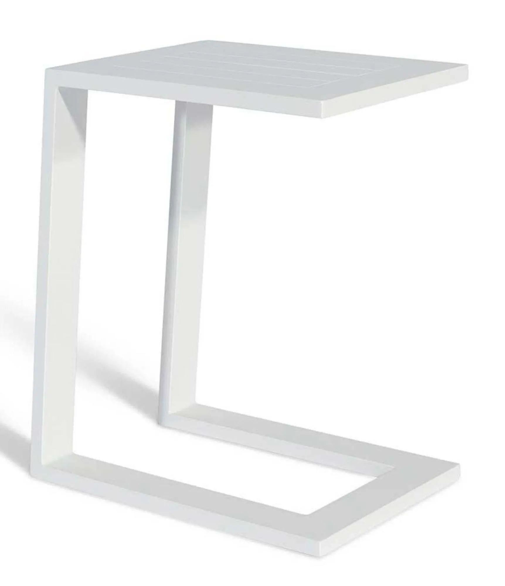 Product photograph of Maze White Aluminium Side Table from Choice Furniture Superstore.