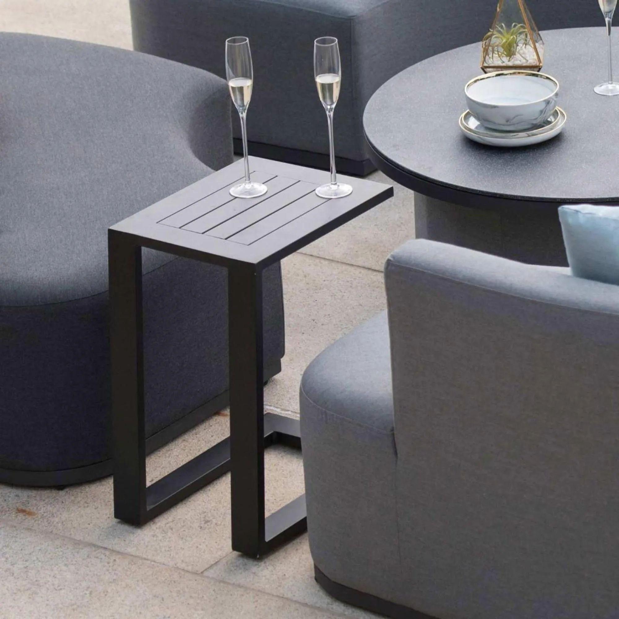 Product photograph of Maze Black Aluminium Side Table from Choice Furniture Superstore.