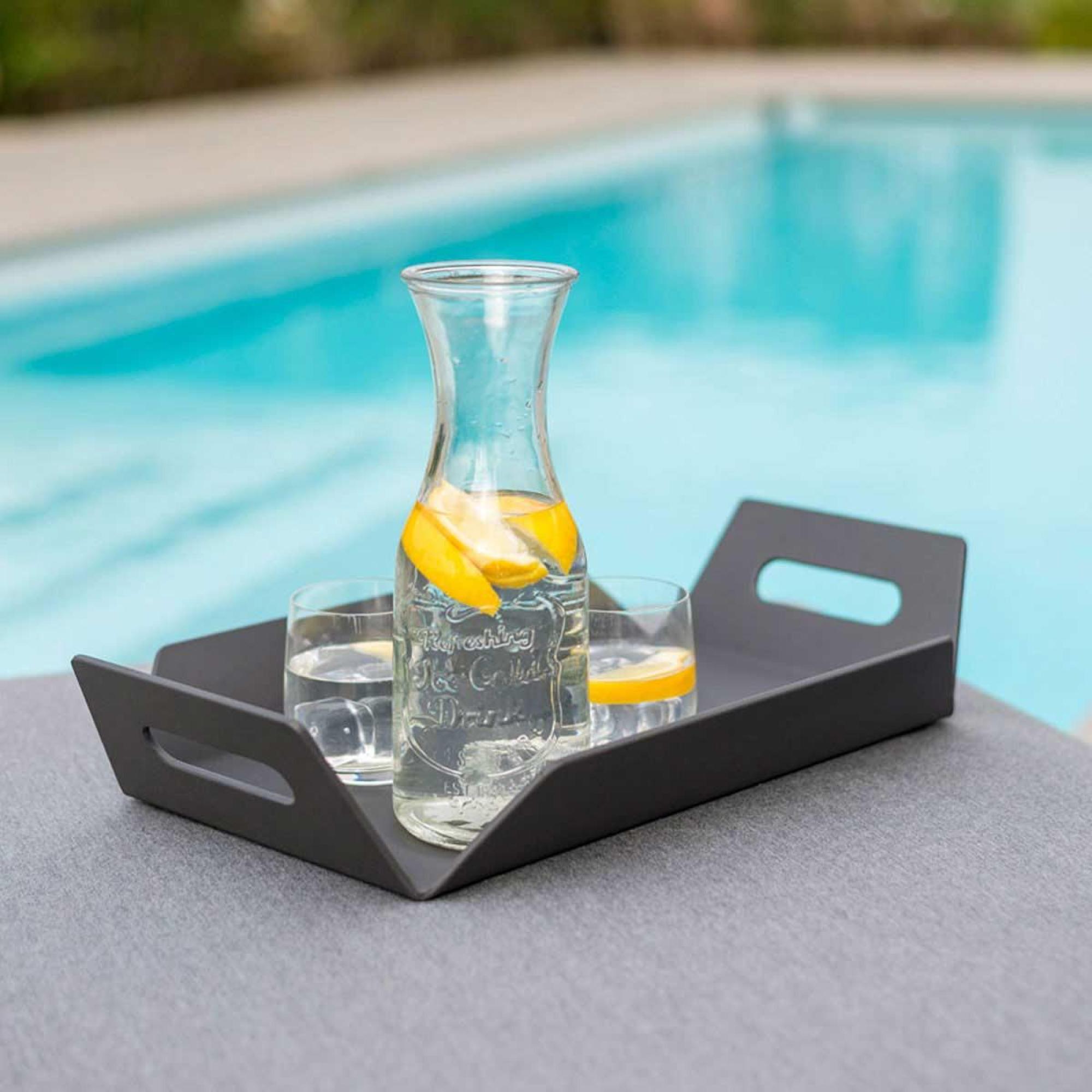 Product photograph of Maze Black Aluminium Tray from Choice Furniture Superstore.