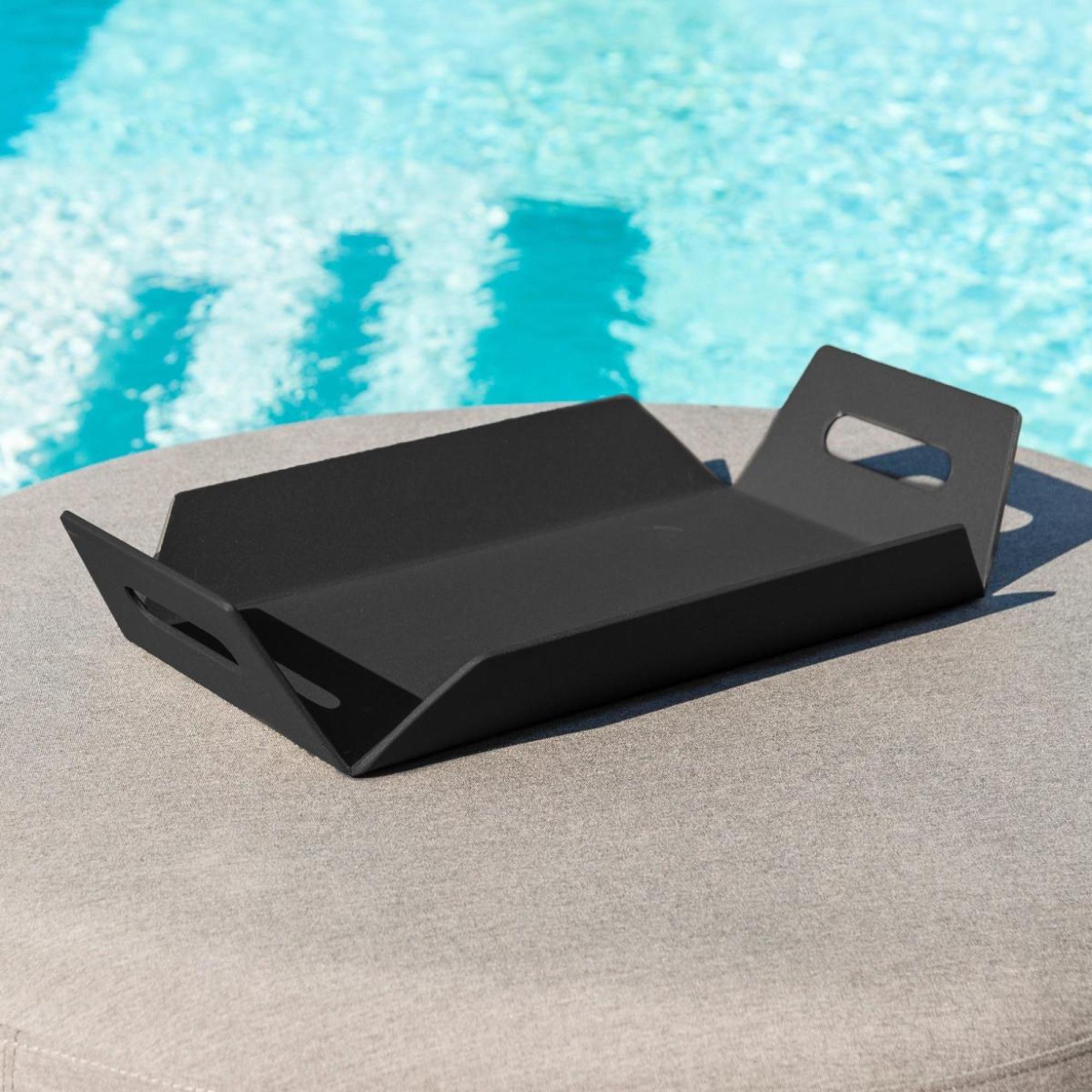 Product photograph of Maze Black Aluminium Tray from Choice Furniture Superstore.