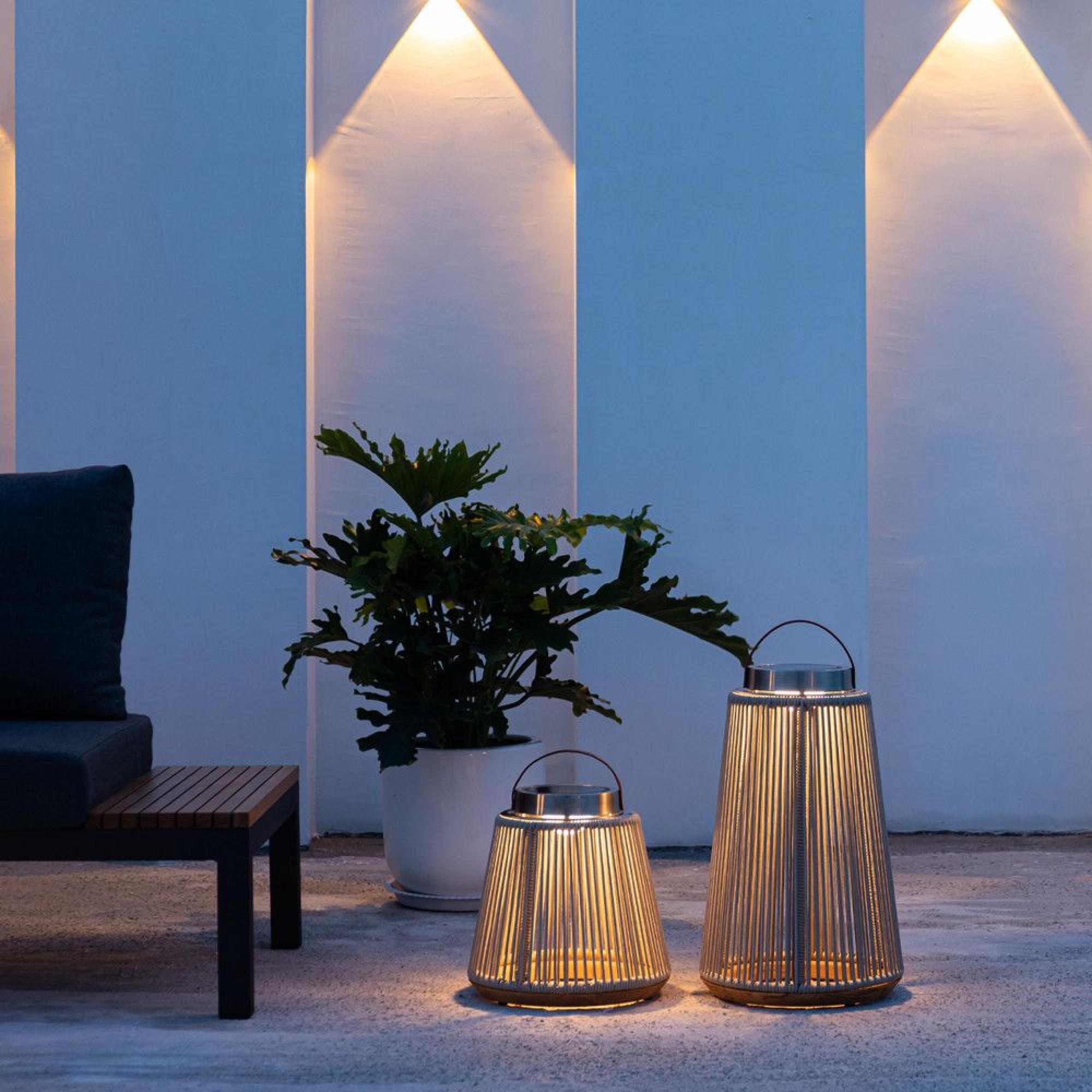 Product photograph of Maze Athena Light Grey Aluminium Small Solar Light from Choice Furniture Superstore.