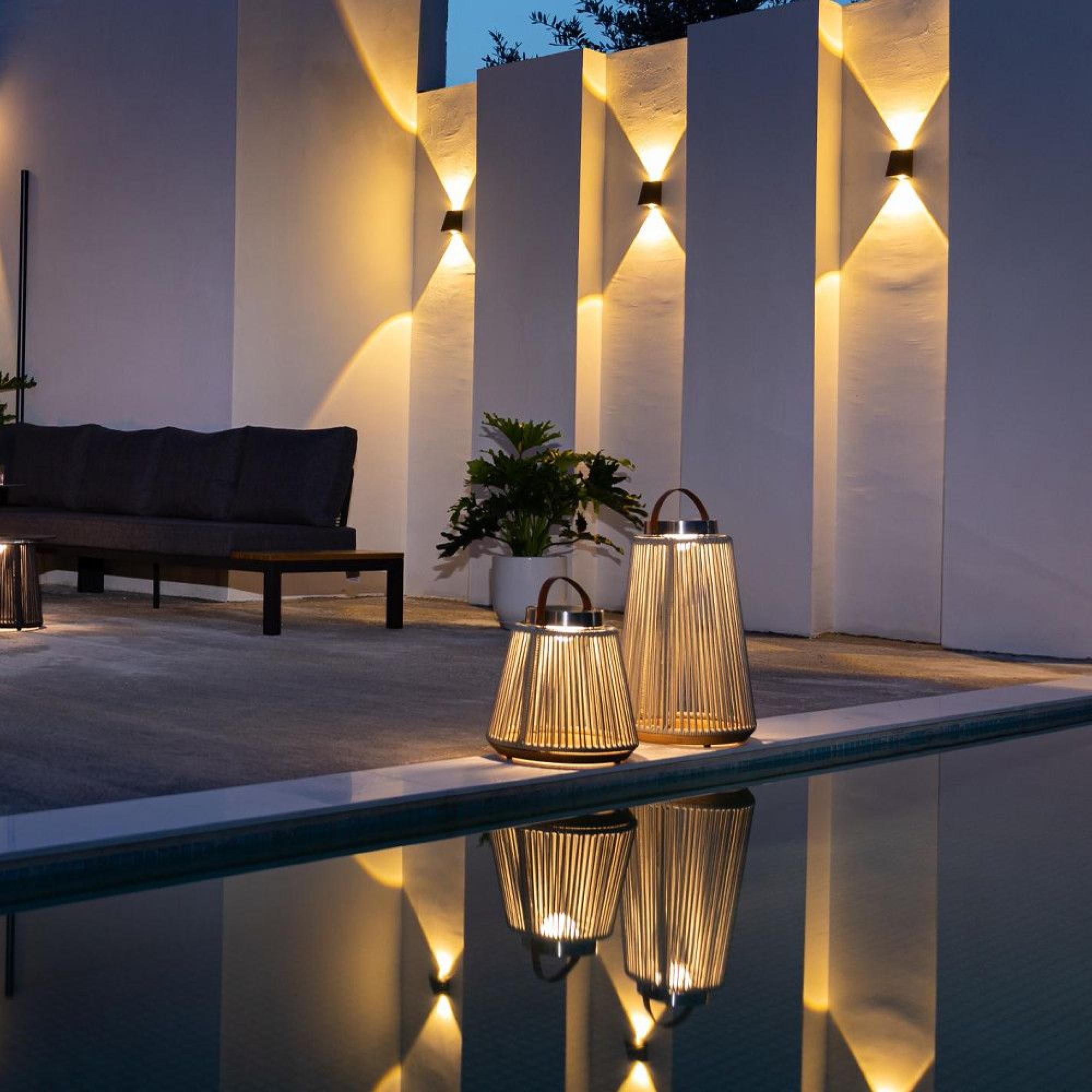 Product photograph of Maze Athena Light Grey Aluminium Small Solar Light from Choice Furniture Superstore.