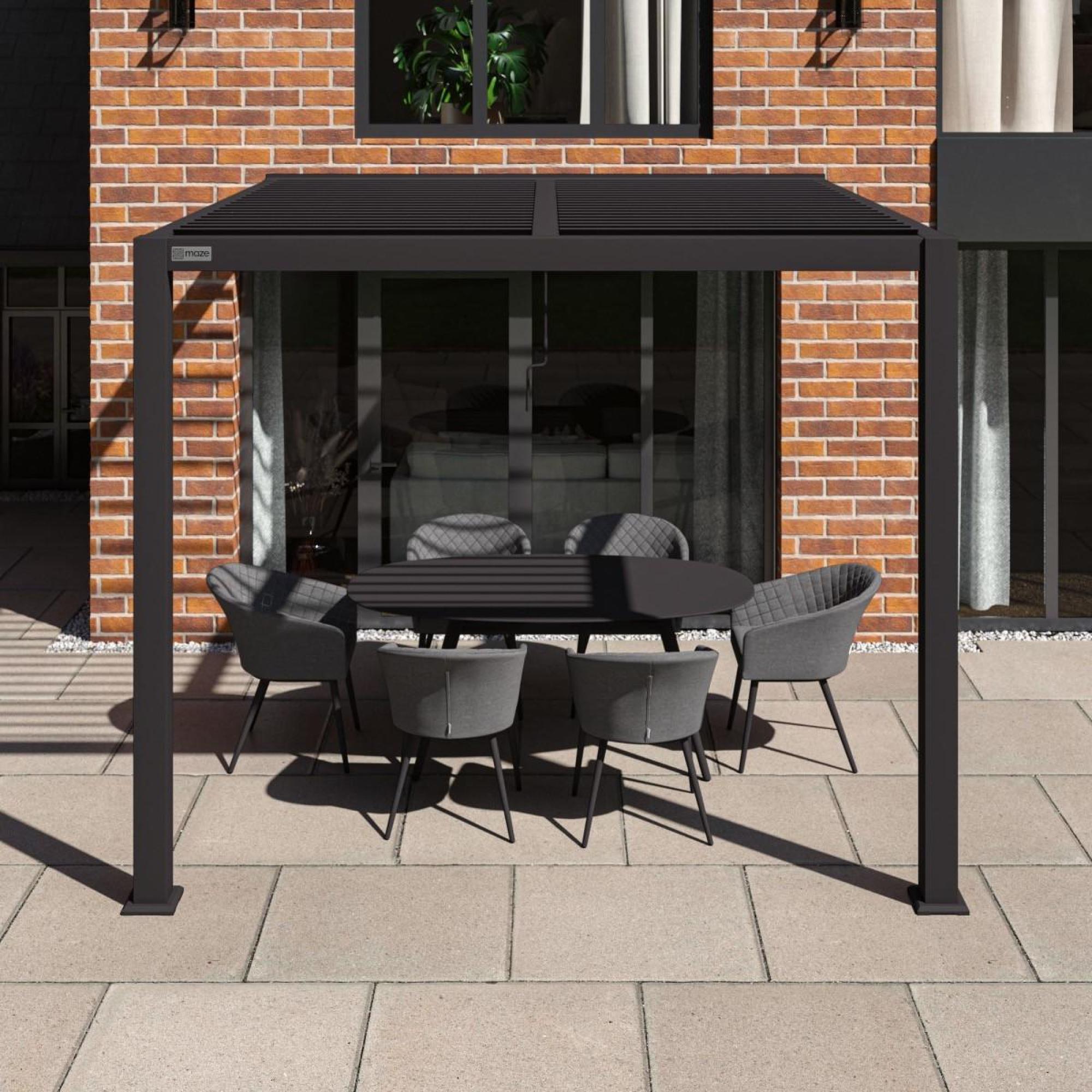 Product photograph of Maze Como Grey Aluminium Pergola Lean-to Wall Frame from Choice Furniture Superstore.