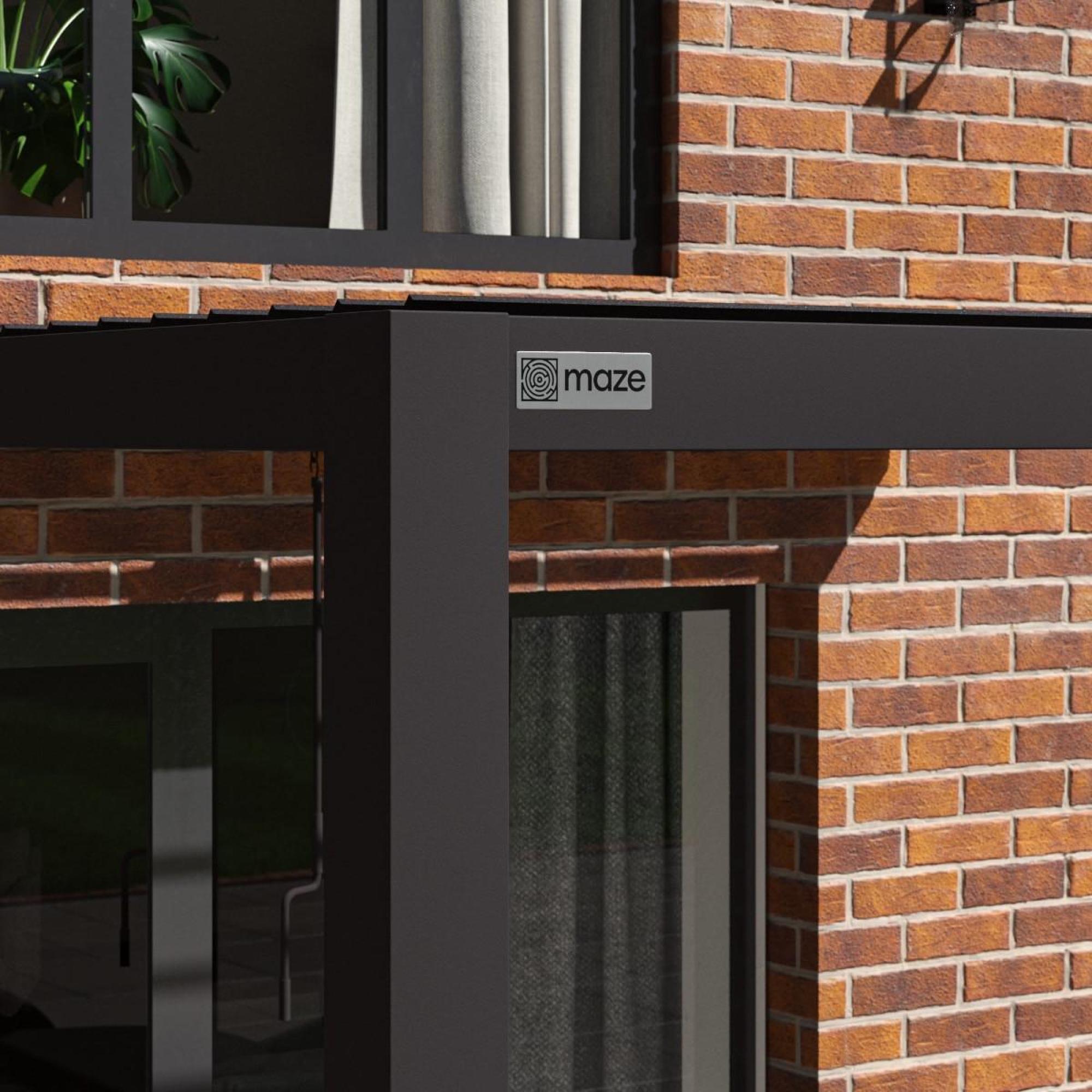 Product photograph of Maze Como Grey Aluminium Pergola Lean-to Wall Frame from Choice Furniture Superstore.