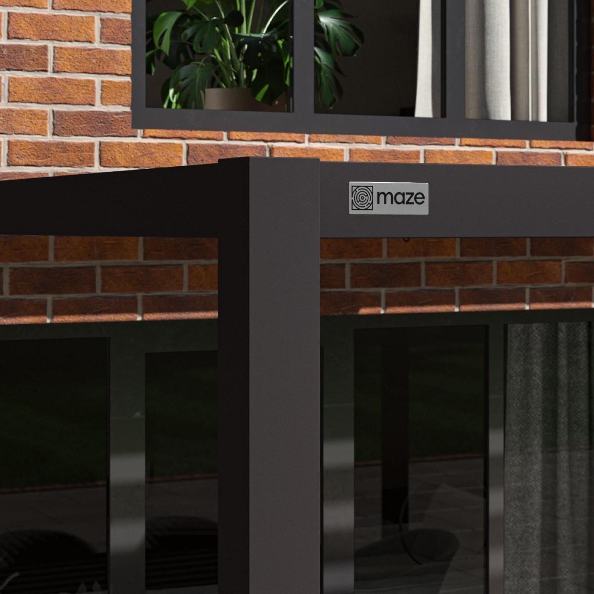 Product photograph of Maze Como Grey Aluminium Pergola Lean-to Wall Frame - 230cm from Choice Furniture Superstore.