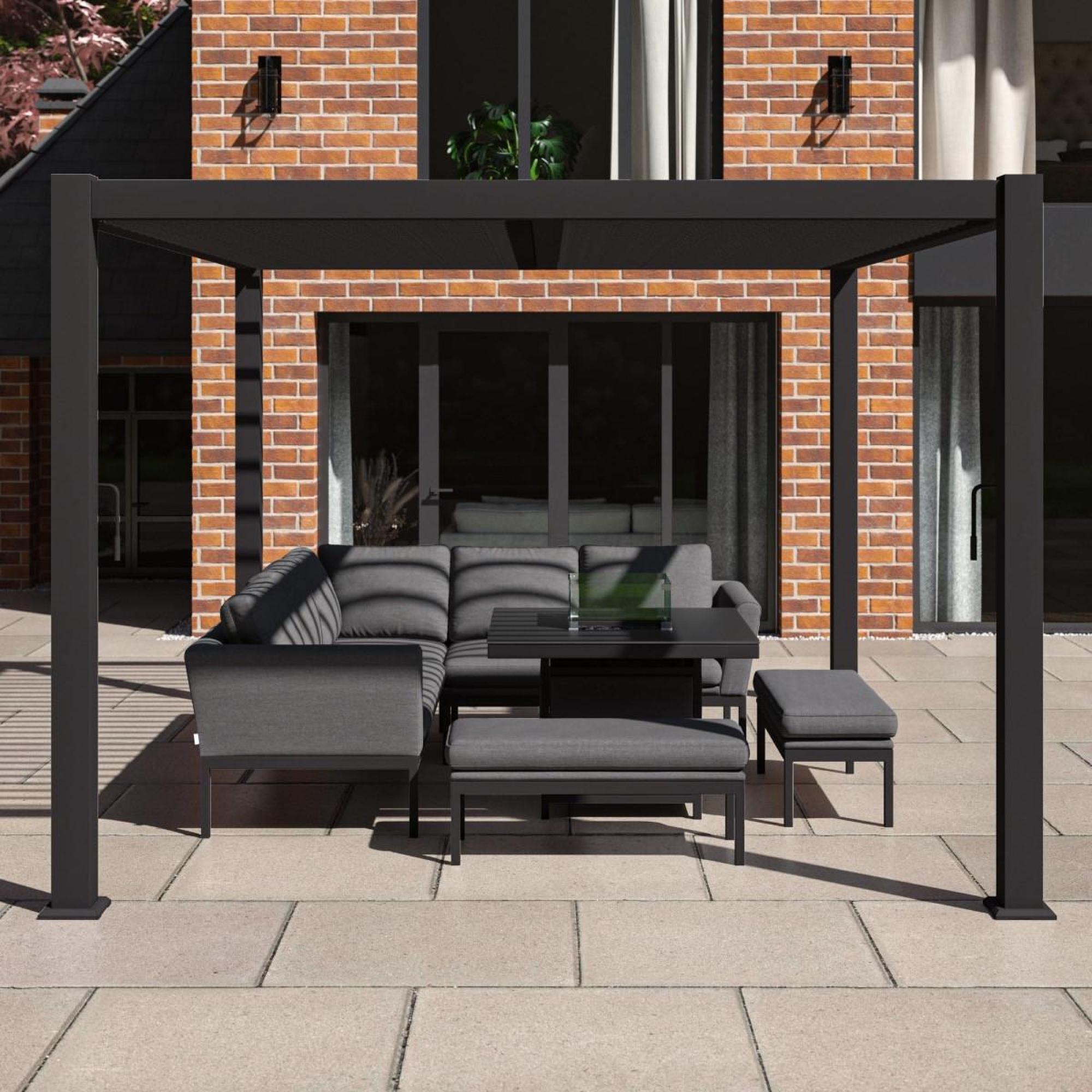 Product photograph of Maze Como Grey Aluminium Rectangular Pergola Frame from Choice Furniture Superstore.