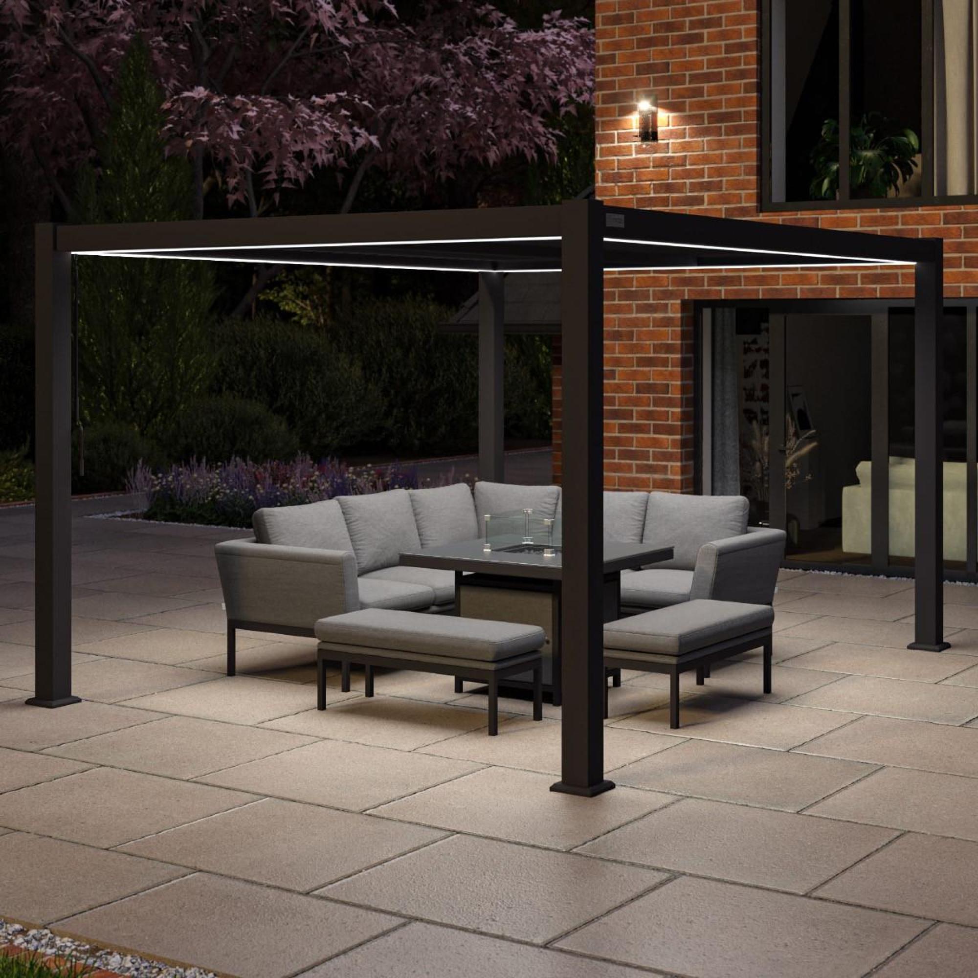 Product photograph of Maze Como Grey Aluminium Rectangular Pergola Frame from Choice Furniture Superstore.