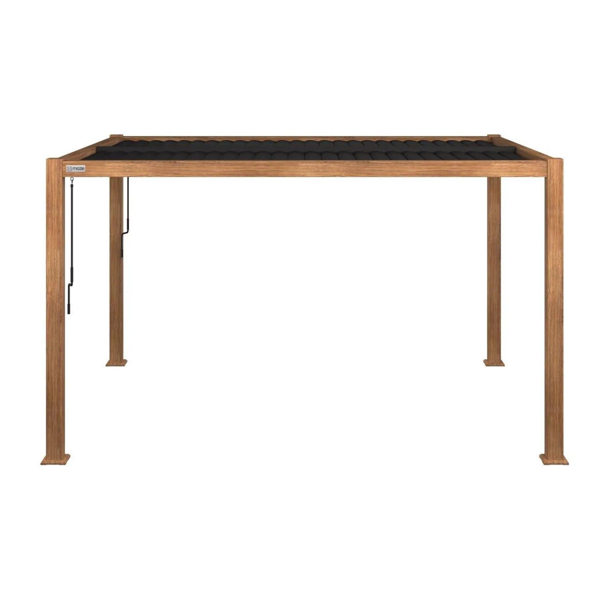 Product photograph of Maze Como Wood Effect Aluminium Rectangular Pergola Frame from Choice Furniture Superstore.