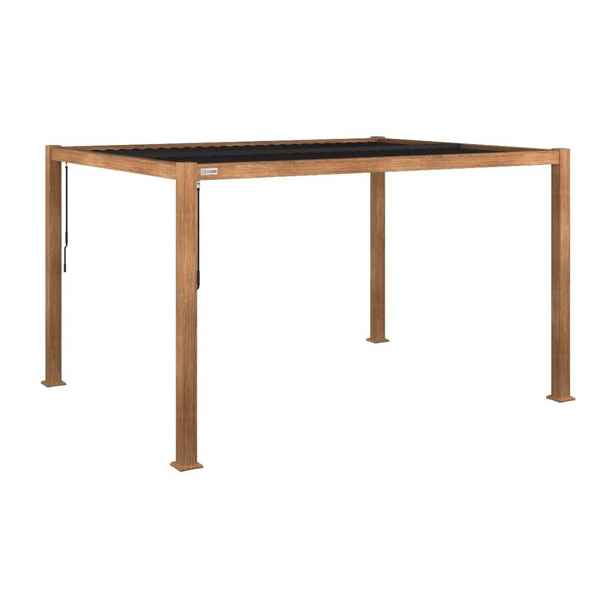 Product photograph of Maze Como Wood Effect Aluminium Rectangular Pergola Frame from Choice Furniture Superstore.