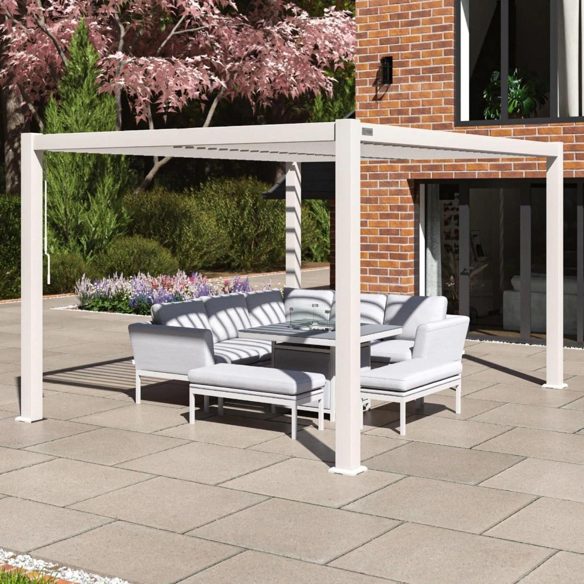 Product photograph of Maze Como White Aluminium Rectangular Pergola Frame from Choice Furniture Superstore.