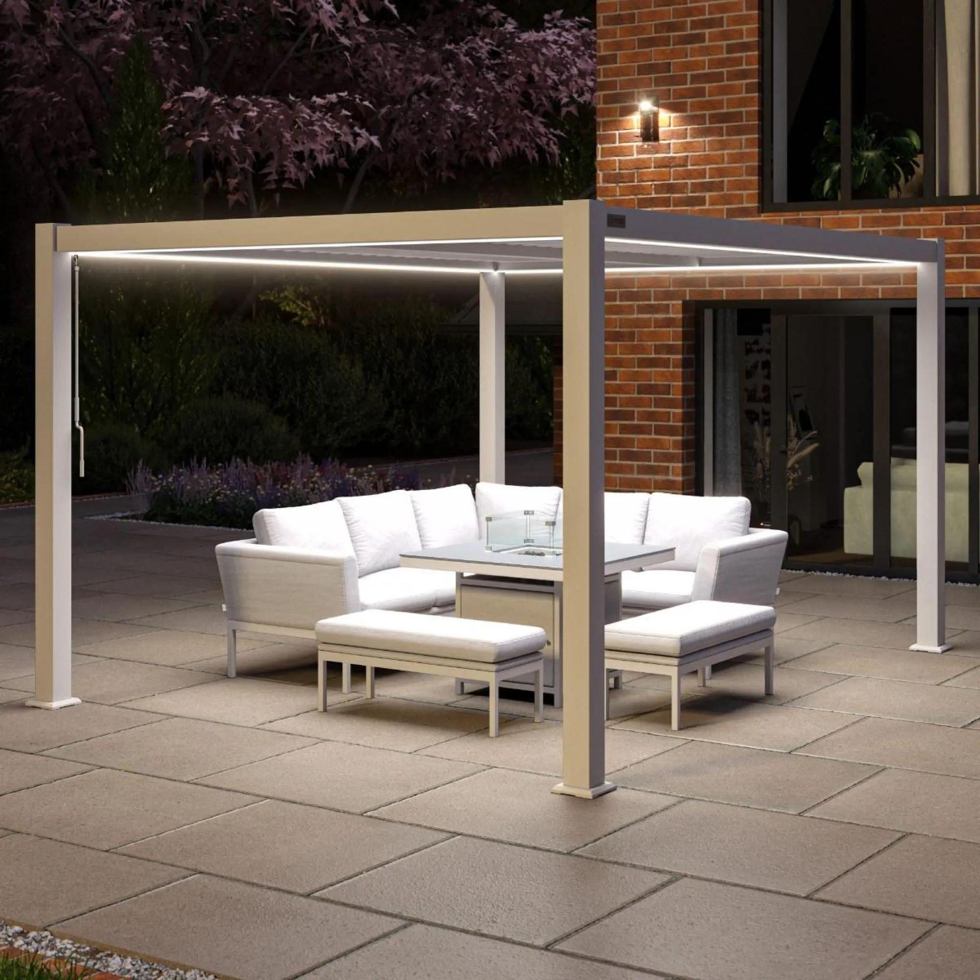Product photograph of Maze Como White Aluminium Rectangular Pergola Frame from Choice Furniture Superstore.