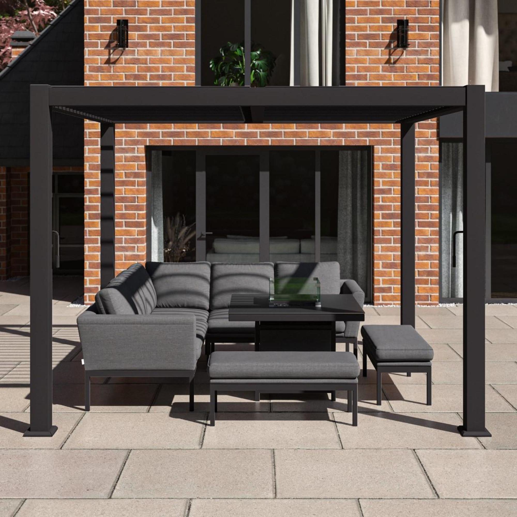 Product photograph of Maze Como Grey Aluminium Square Pergola - 270cm from Choice Furniture Superstore.