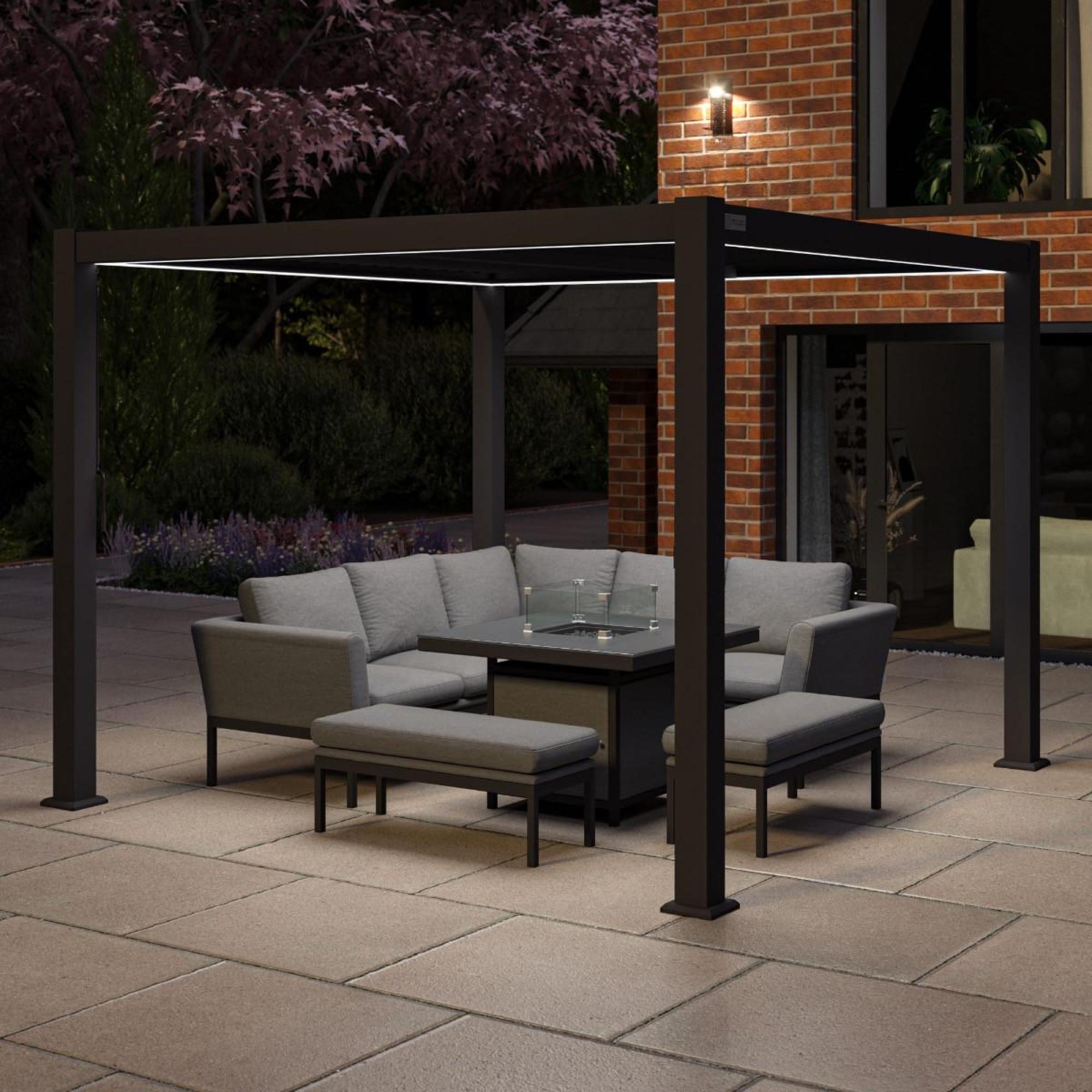 Product photograph of Maze Como Grey Aluminium Square Pergola - 270cm from Choice Furniture Superstore.