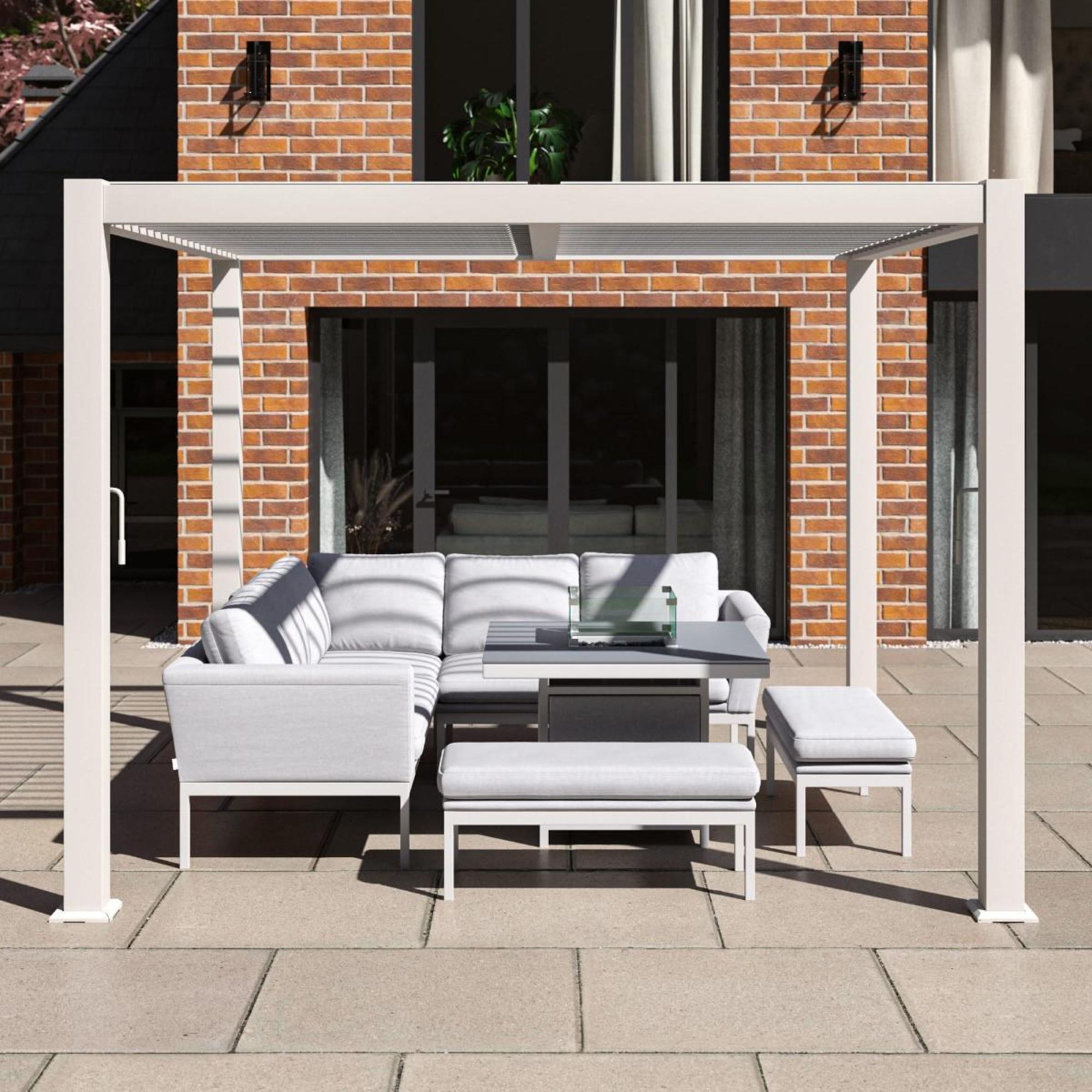 Product photograph of Maze Como White Aluminium Square Pergola - 270cm from Choice Furniture Superstore.