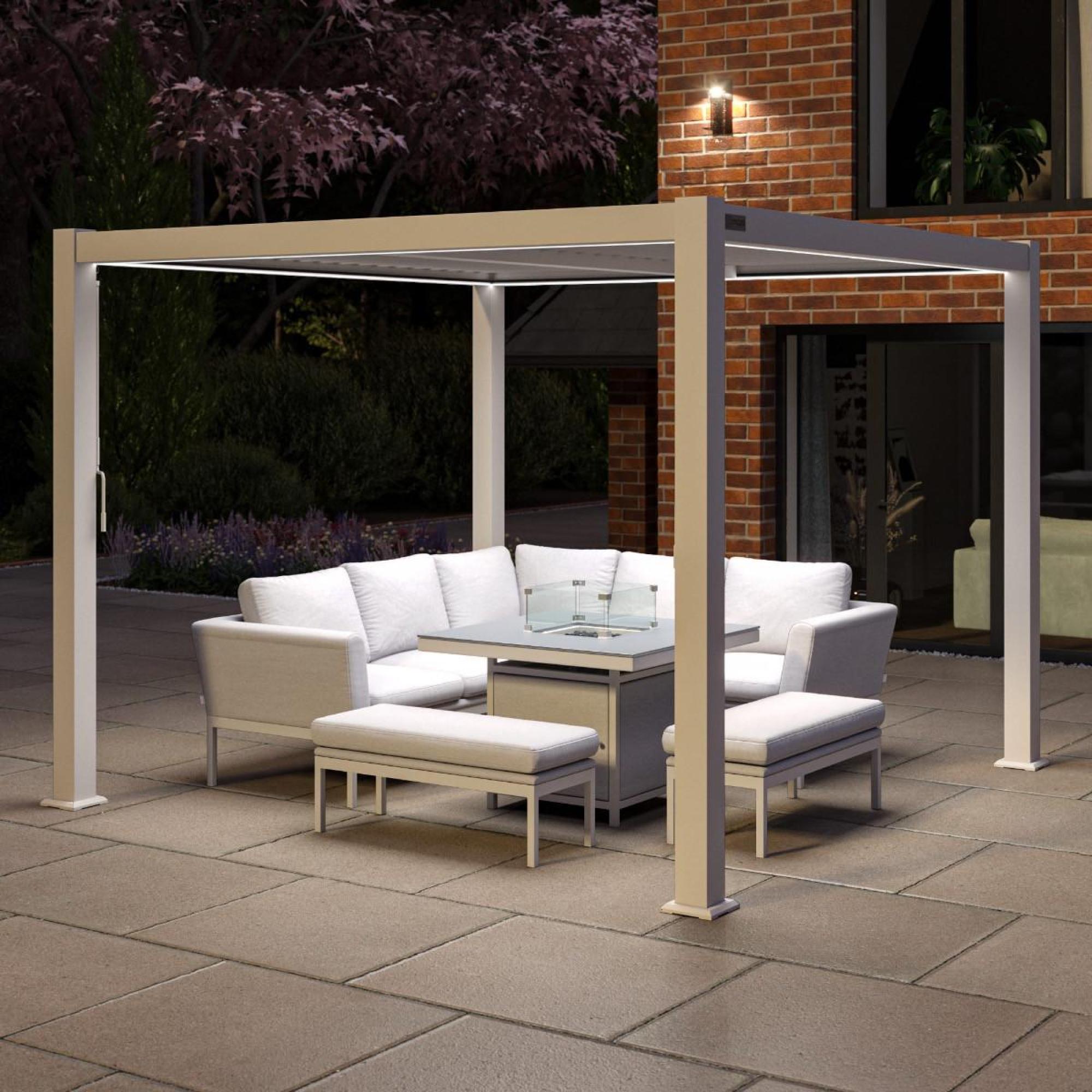 Product photograph of Maze Como White Aluminium Square Pergola - 270cm from Choice Furniture Superstore.