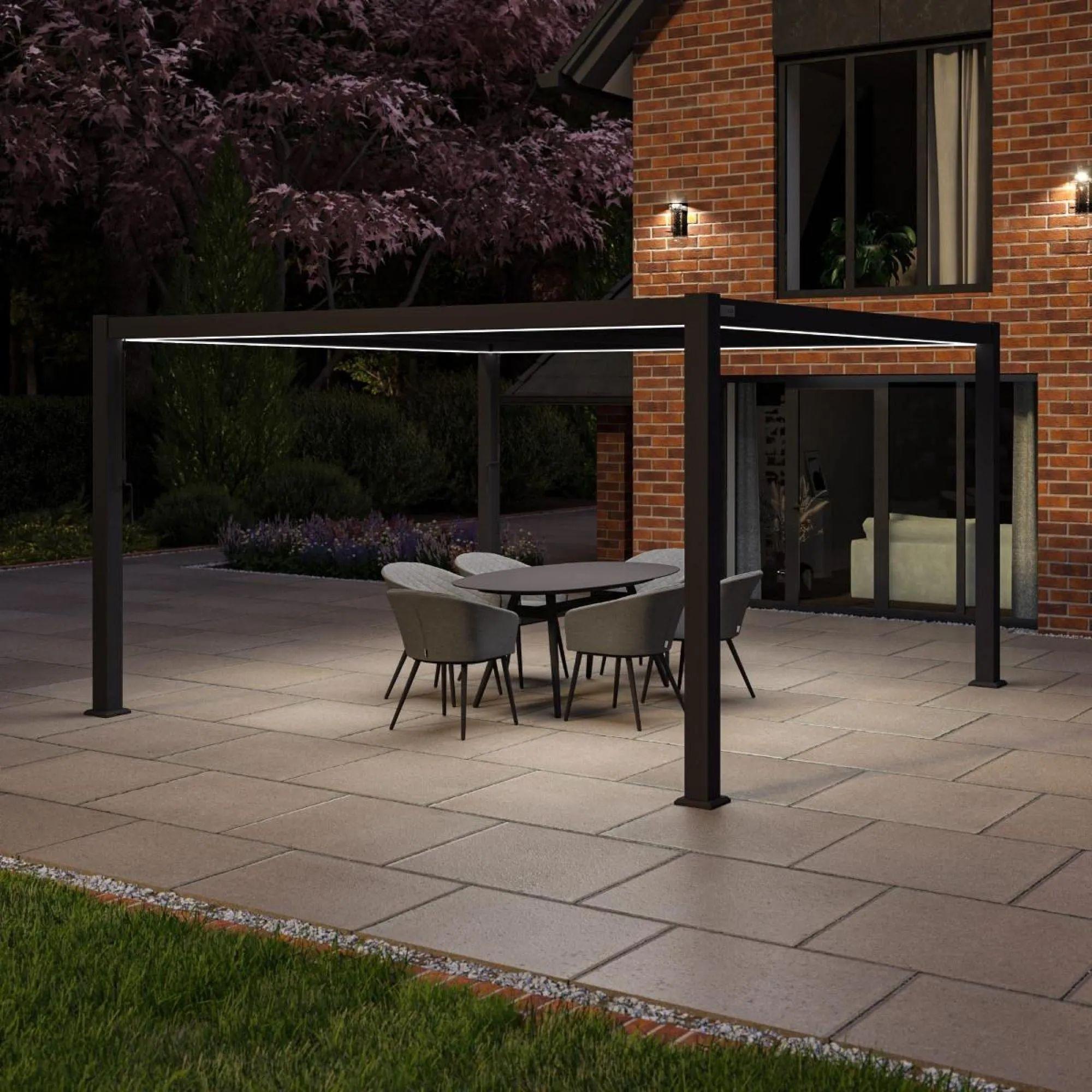 Product photograph of Maze Como Grey Aluminium Square Pergola from Choice Furniture Superstore.