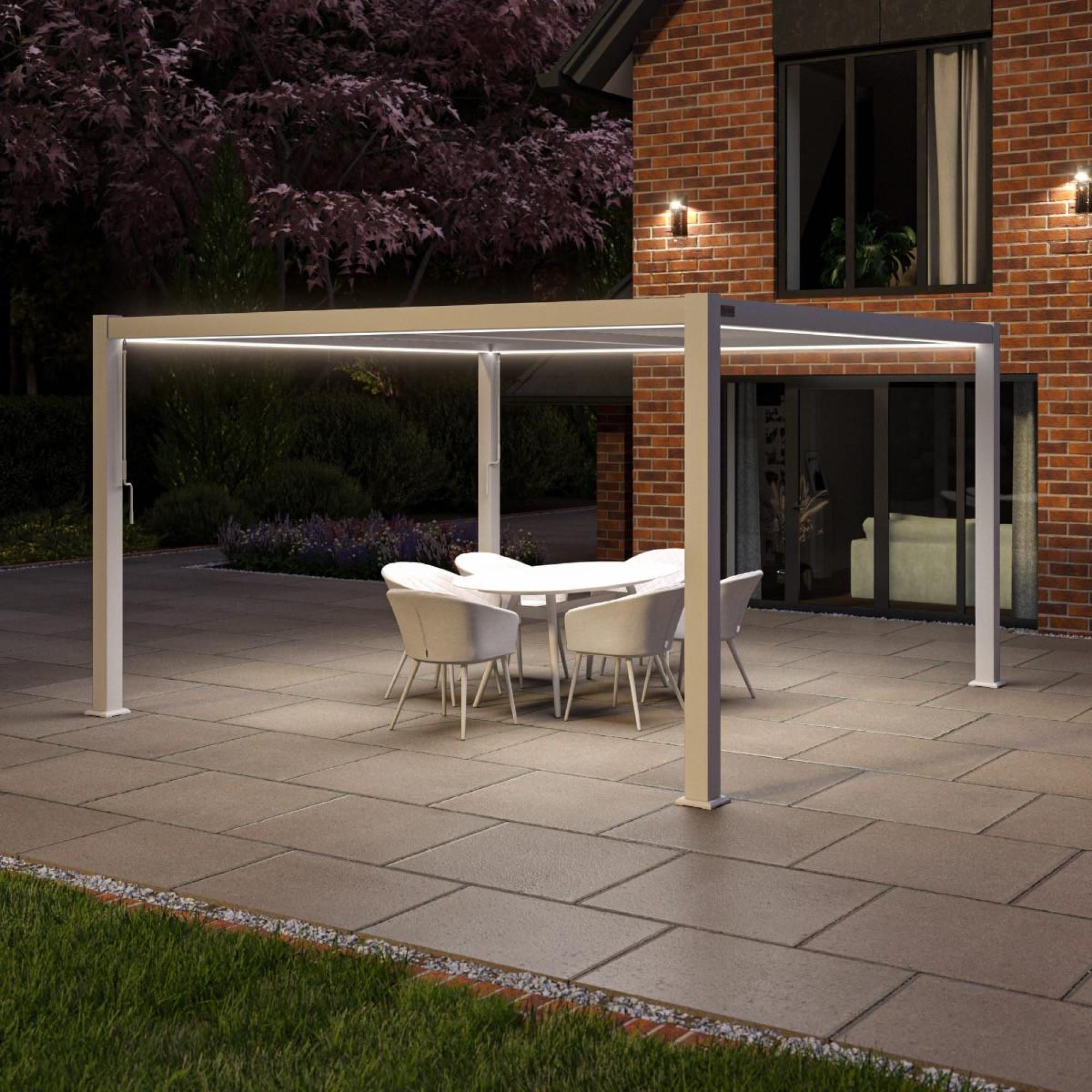 Product photograph of Maze Como White Aluminium Square Pergola from Choice Furniture Superstore.