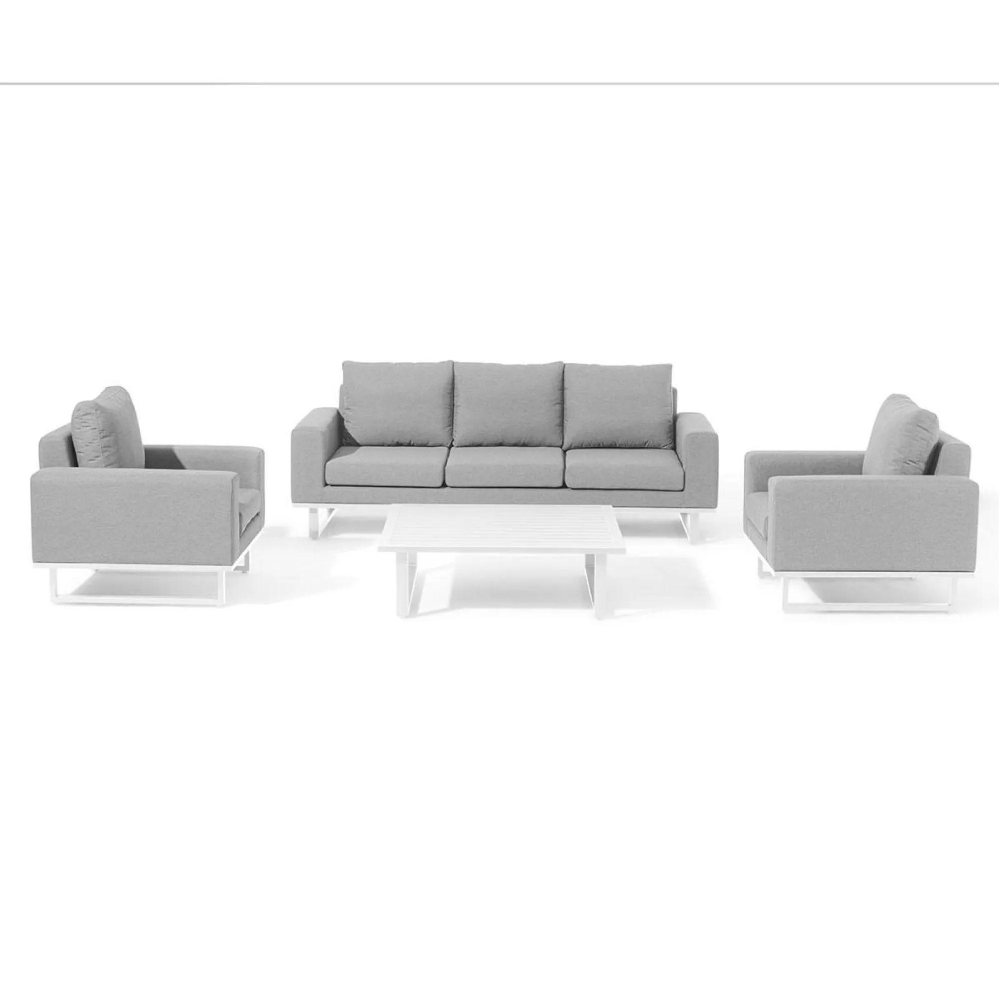 Product photograph of Maze Ethos Lead Chine Fabric 3 Seater Sofa Set With 2 Armchairs And Table from Choice Furniture Superstore.