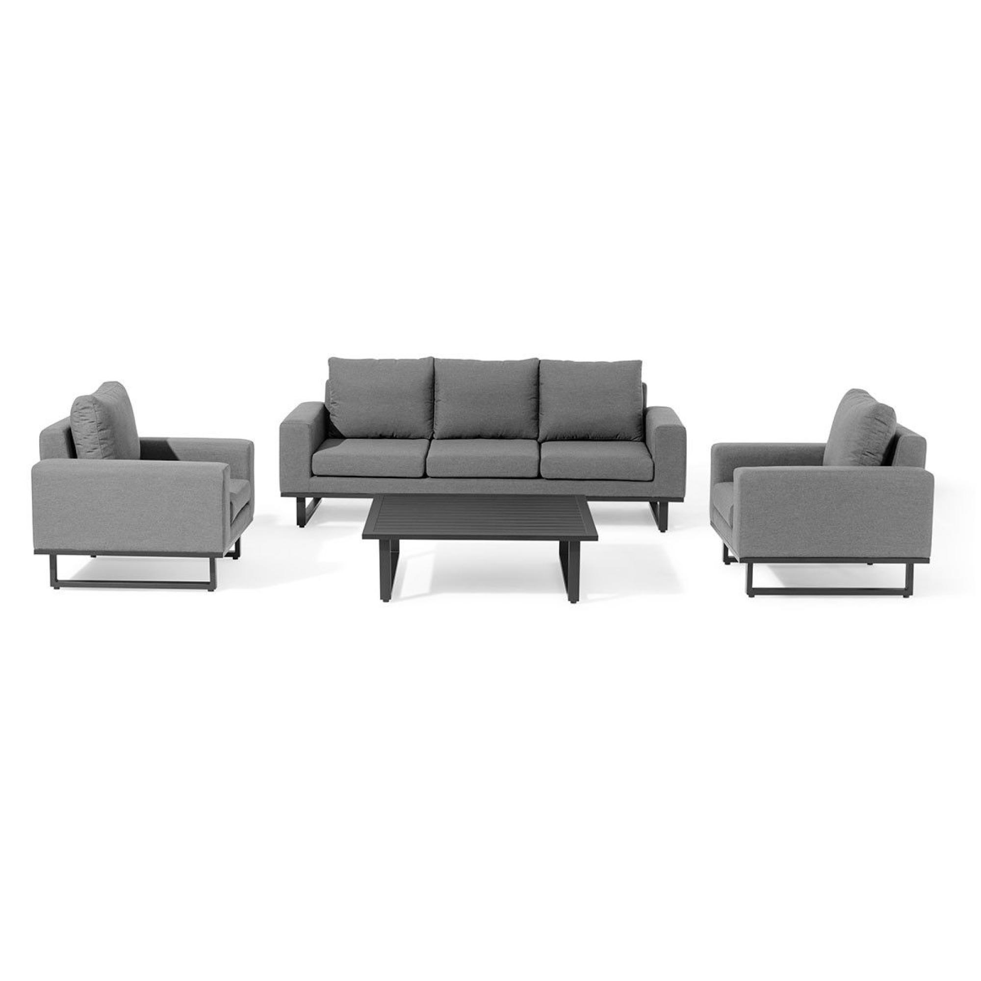 Product photograph of Maze Ethos Flanelle Fabric 3 Seater Sofa Set With 2 Armchairs And Table from Choice Furniture Superstore.