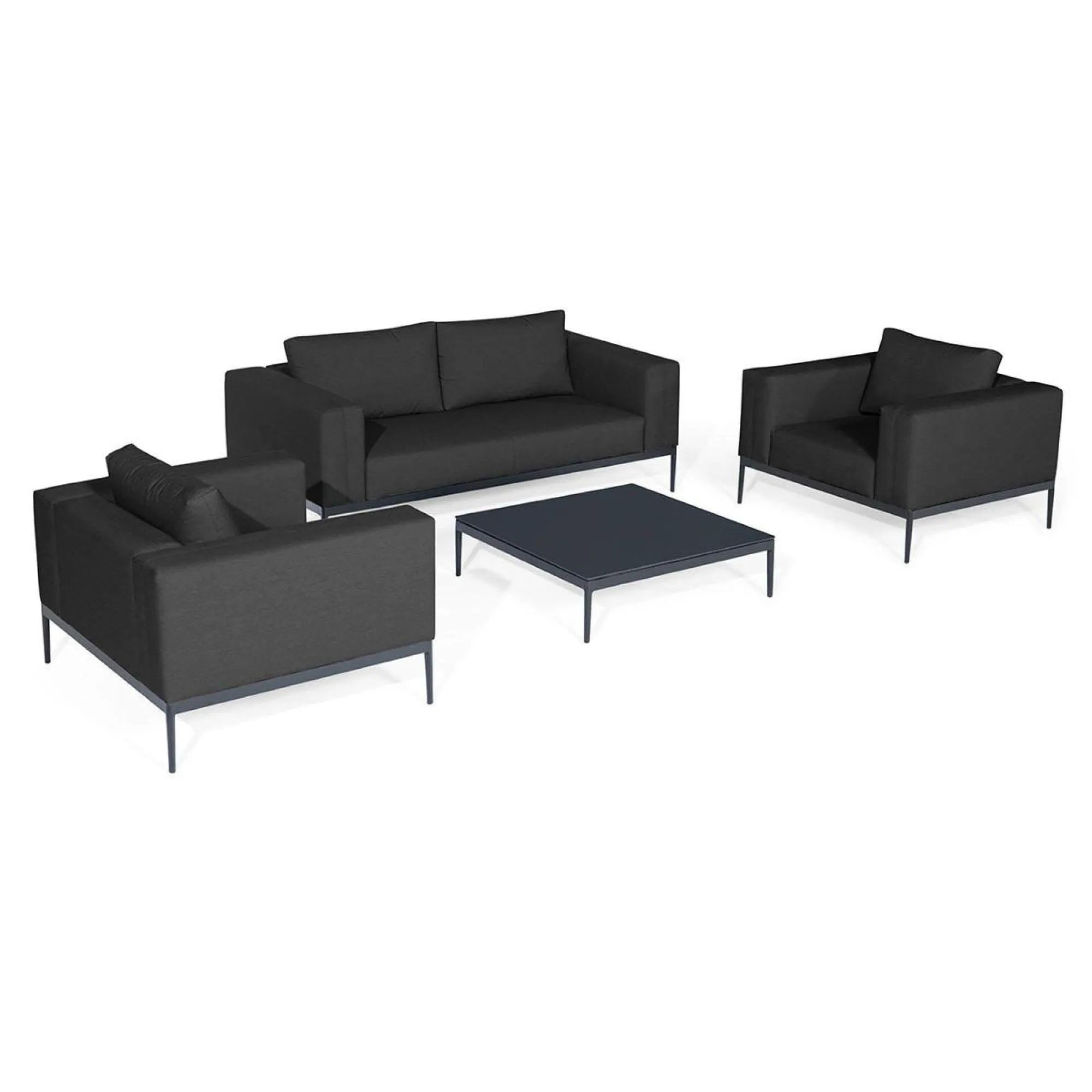 Product photograph of Maze Eve Charcoal Fabric 2 Seater Sofa Set With 2 Armchairs And Table from Choice Furniture Superstore.