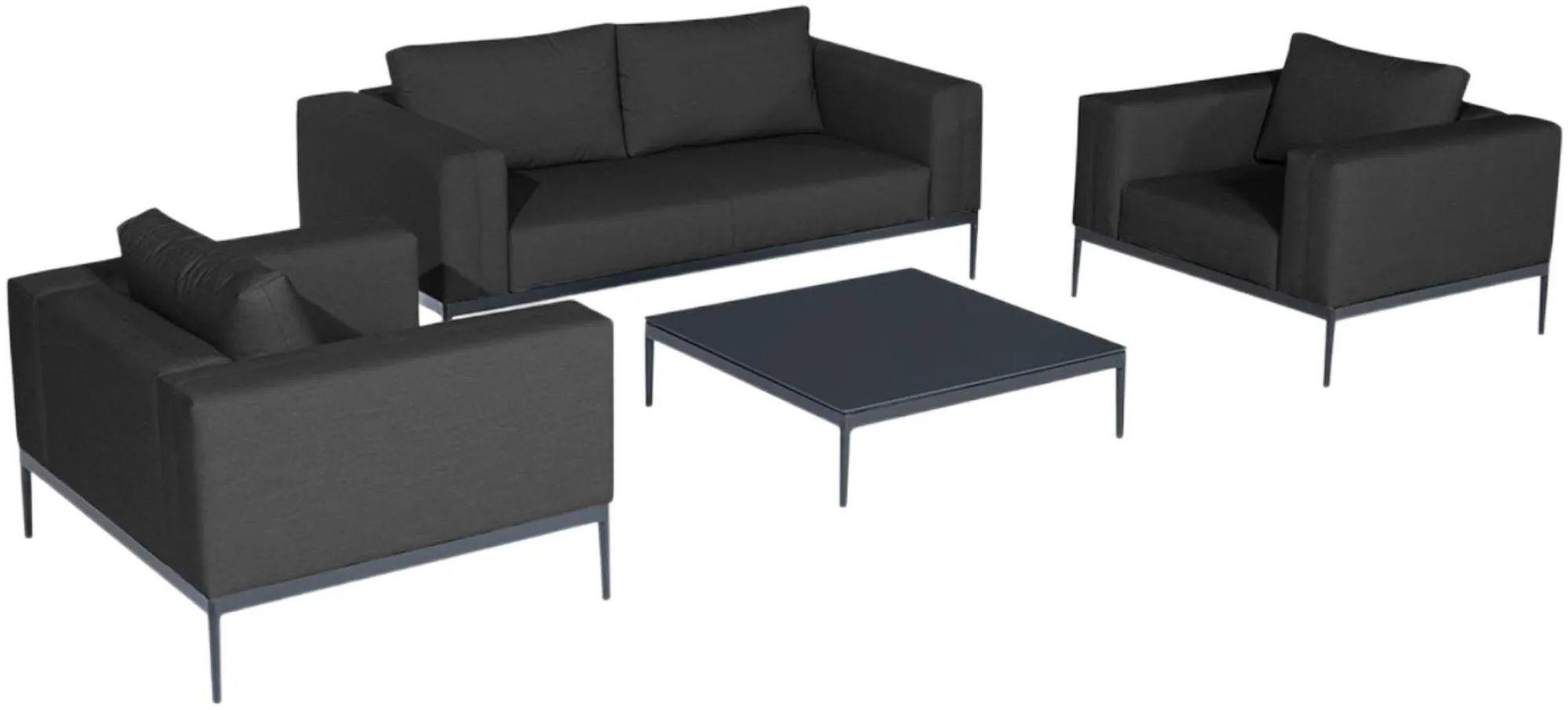 Product photograph of Maze Eve Charcoal Fabric 2 Seater Sofa Set With 2 Armchairs And Table from Choice Furniture Superstore.