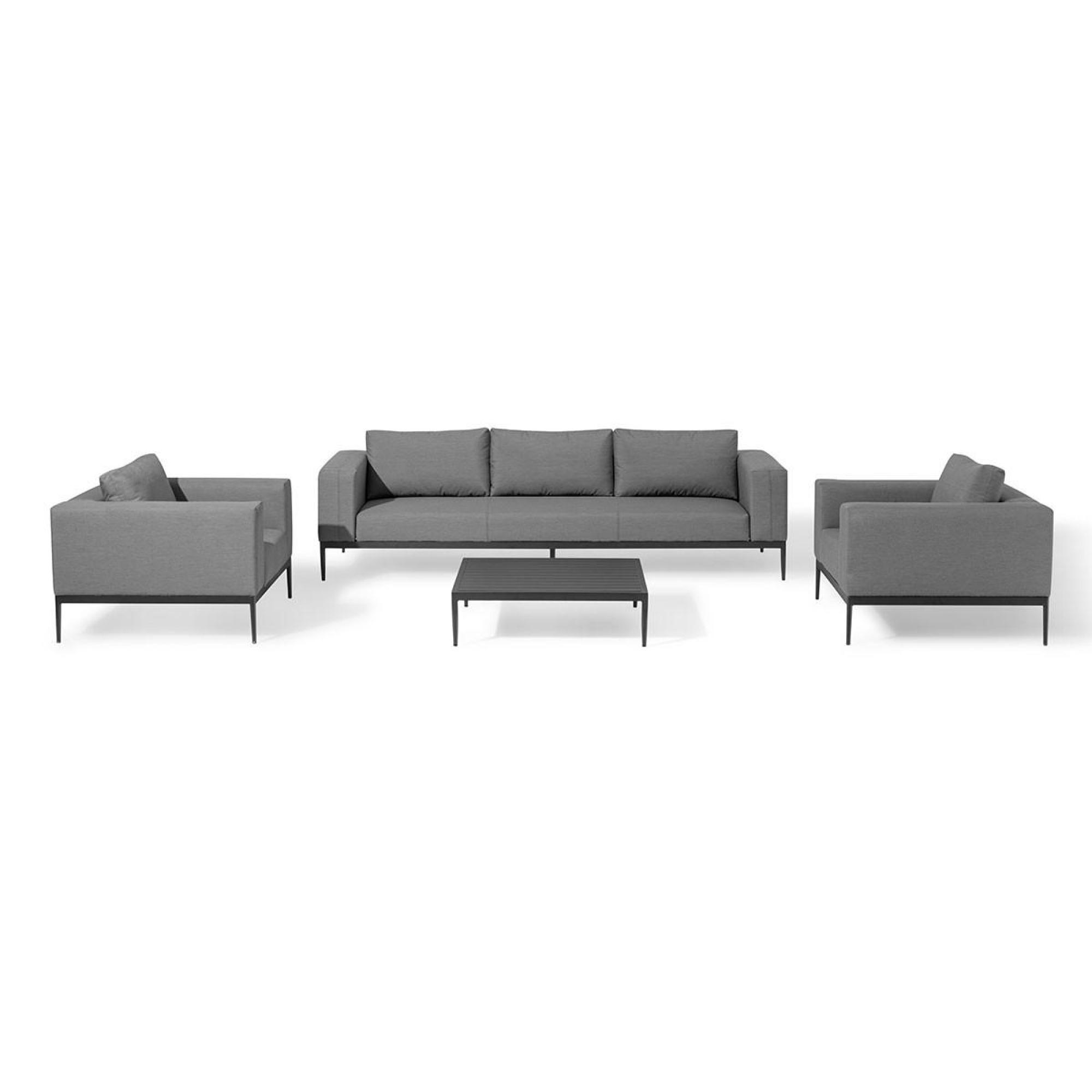 Product photograph of Maze Eve Flanelle Fabric 3 Seater Sofa Set With 2 Armchairs And Table from Choice Furniture Superstore.