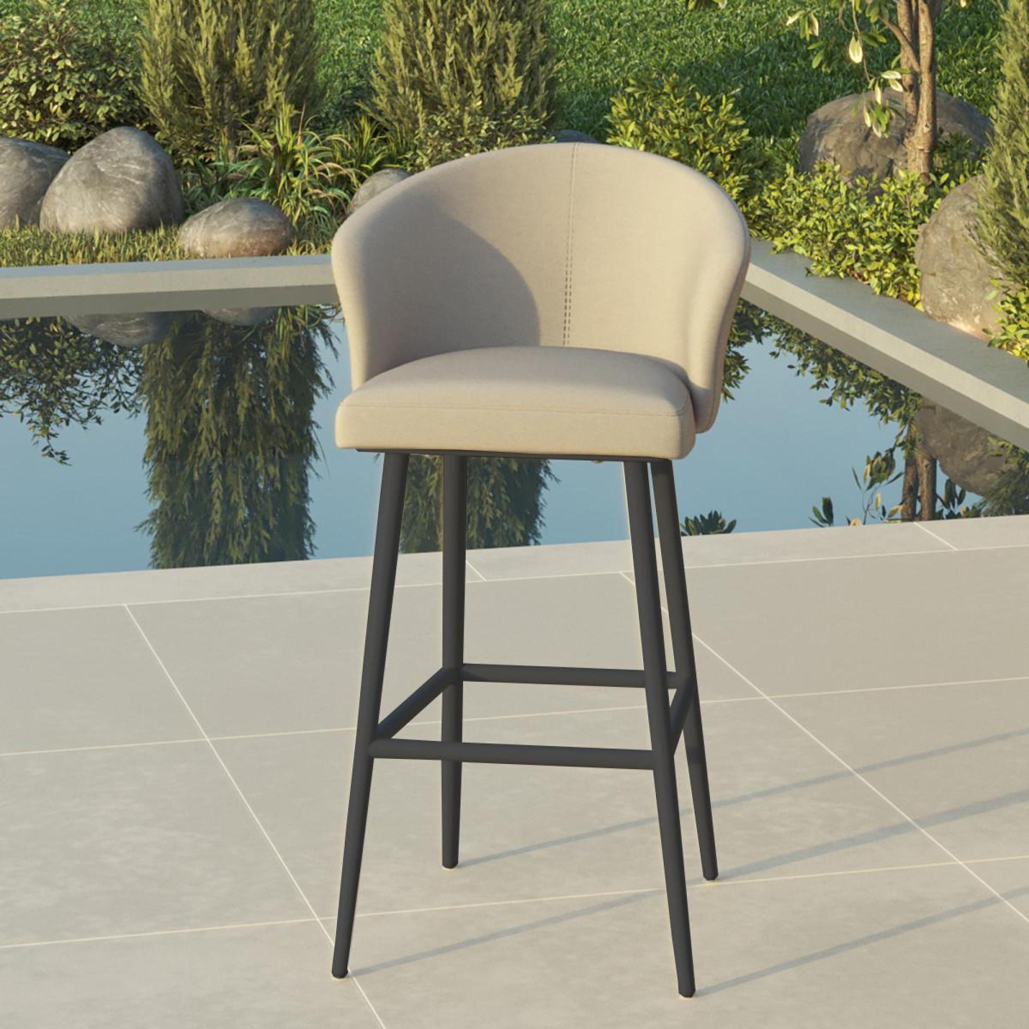 Product photograph of Maze Zen Oatmeal Fabric Bar Stool from Choice Furniture Superstore.