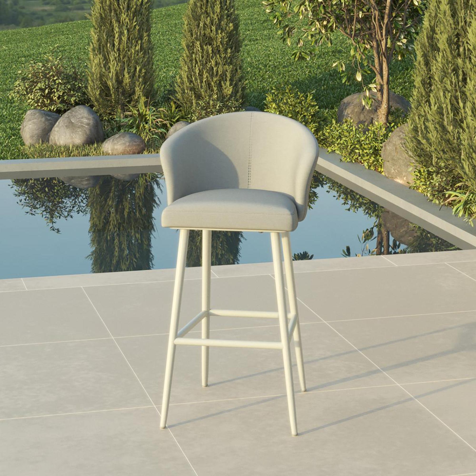 Product photograph of Maze Zen Oatmeal Fabric Bar Stool from Choice Furniture Superstore.