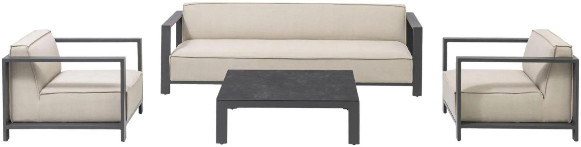 Product photograph of Maze Ibiza Oatmeal Fabric 3 Seater Sofa Set With 2 Armchairs And Table from Choice Furniture Superstore.