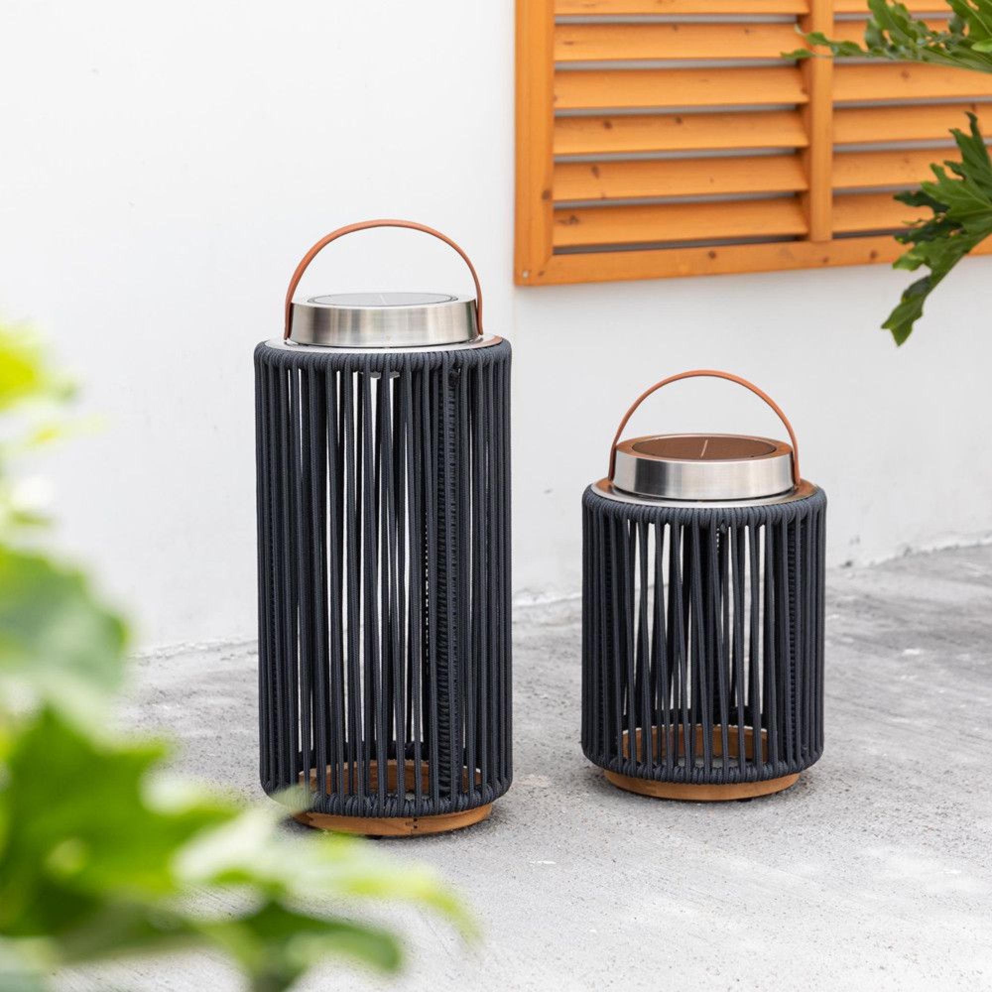 Product photograph of Maze Luna Charcoal Aluminium Large Solar Light from Choice Furniture Superstore.