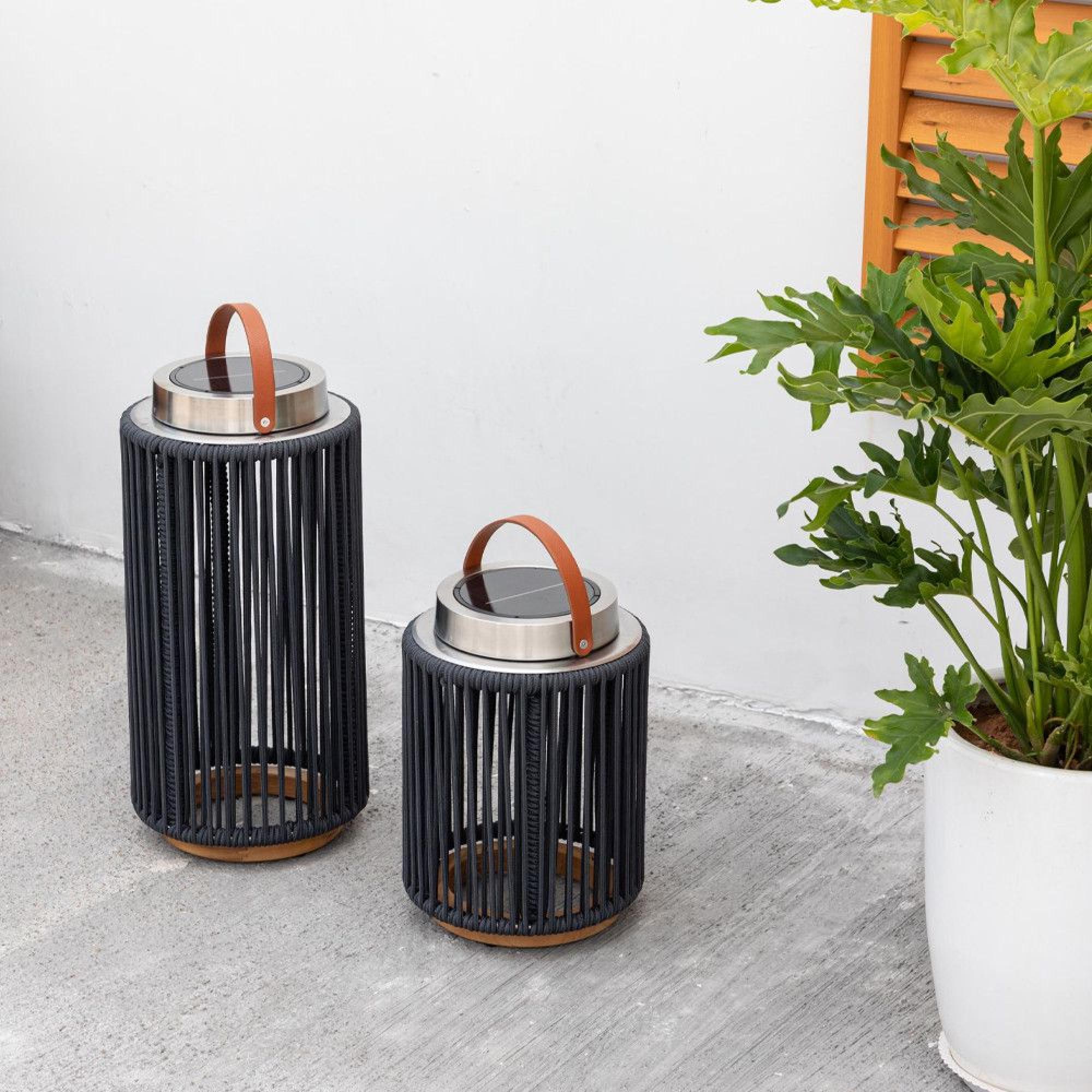Product photograph of Maze Luna Charcoal Aluminium Large Solar Light from Choice Furniture Superstore.