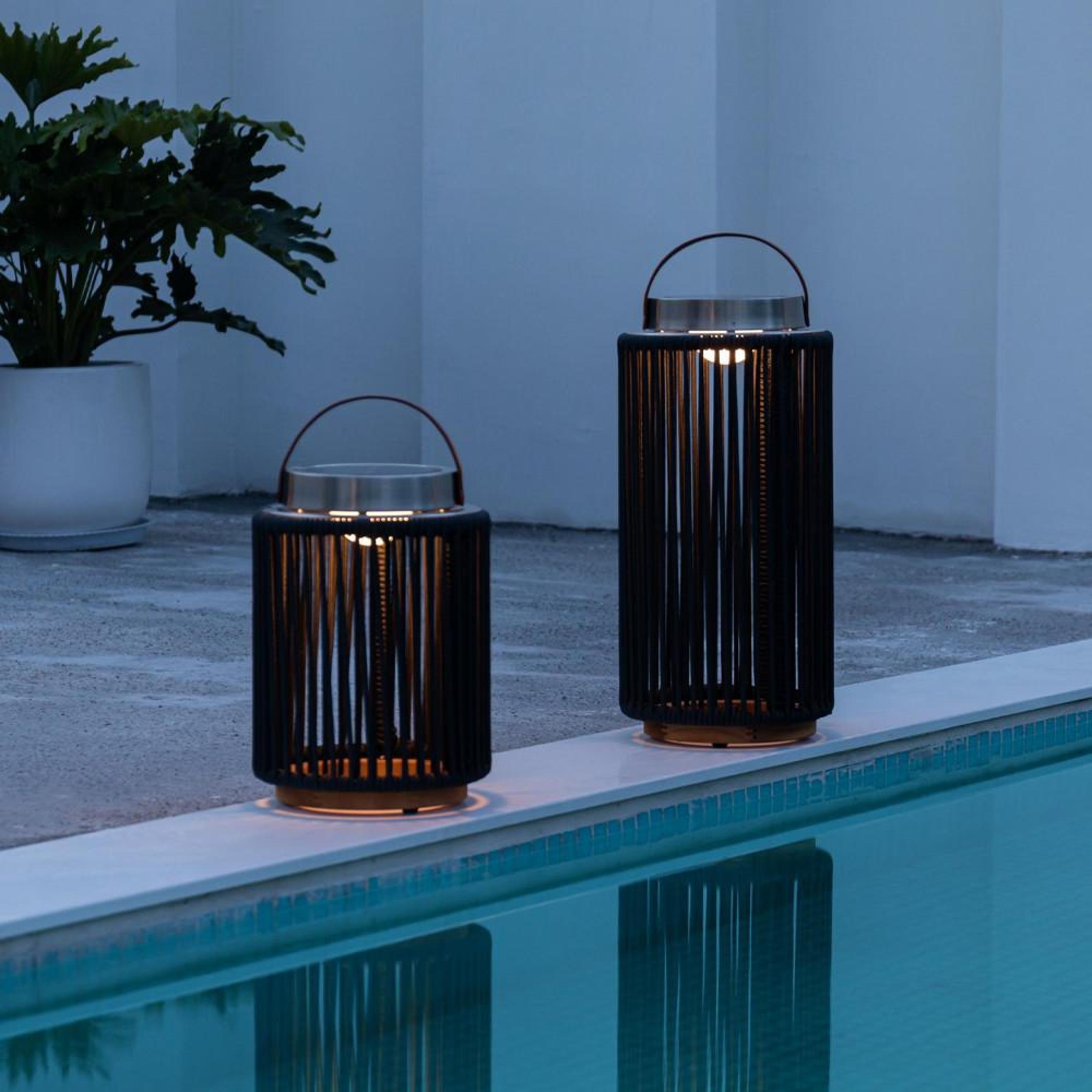 Product photograph of Maze Luna Charcoal Aluminium Small Solar Light from Choice Furniture Superstore.