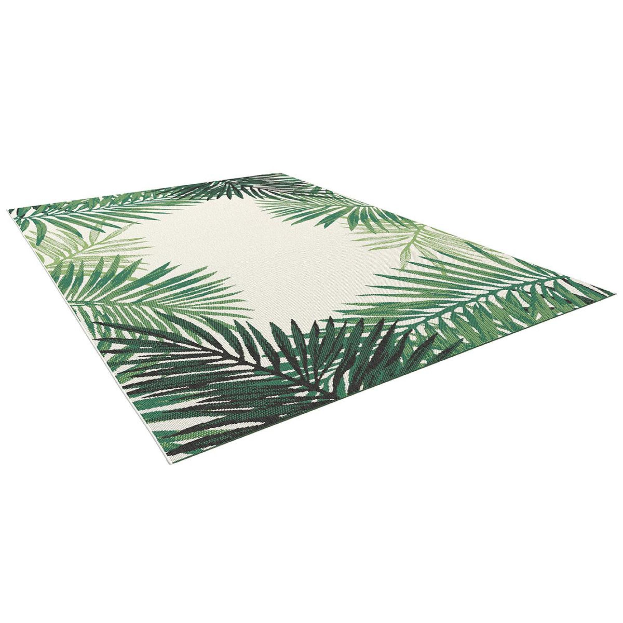 Product photograph of Maze Botany Palm Leaf Outdoor Rug from Choice Furniture Superstore.