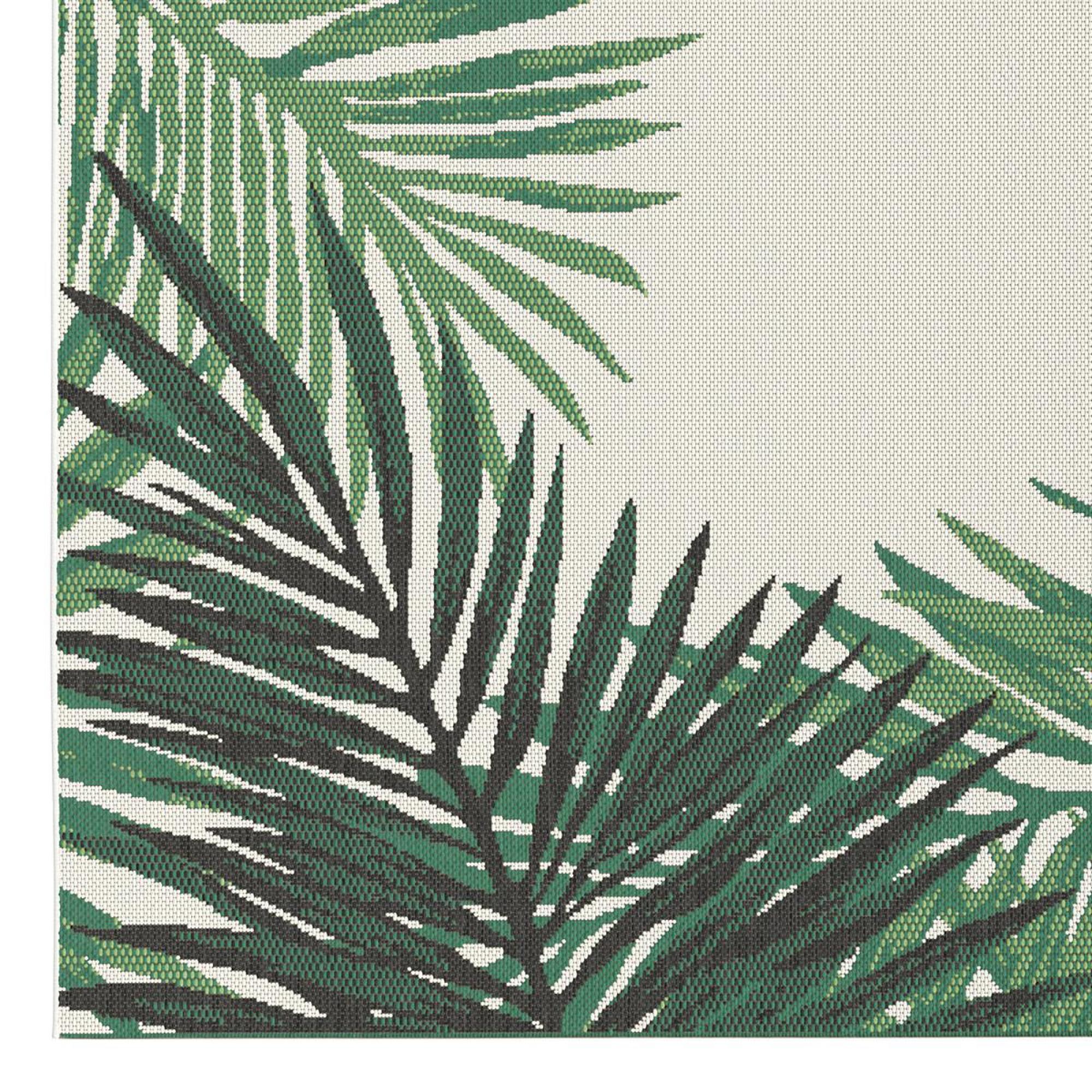 Product photograph of Maze Botany Palm Leaf Outdoor Rug from Choice Furniture Superstore.