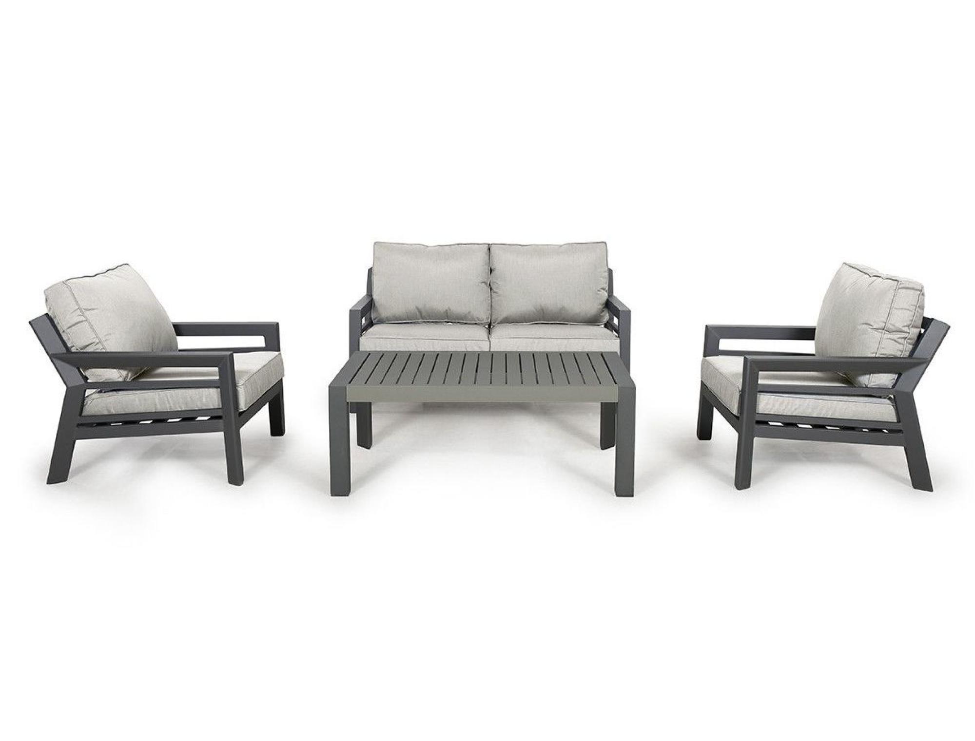 Product photograph of Maze New York Dove Grey 2 Seater Sofa Set With 2 Armchairs And Coffee Table from Choice Furniture Superstore.