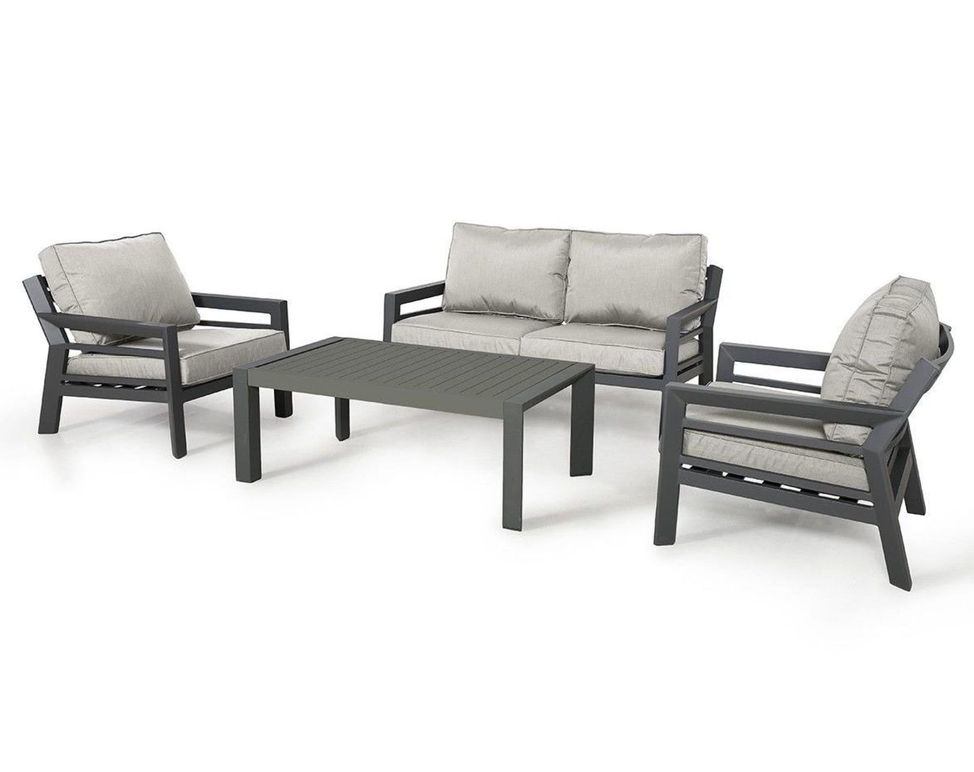 Product photograph of Maze New York Dove Grey 2 Seater Sofa Set With 2 Armchairs And Coffee Table from Choice Furniture Superstore.