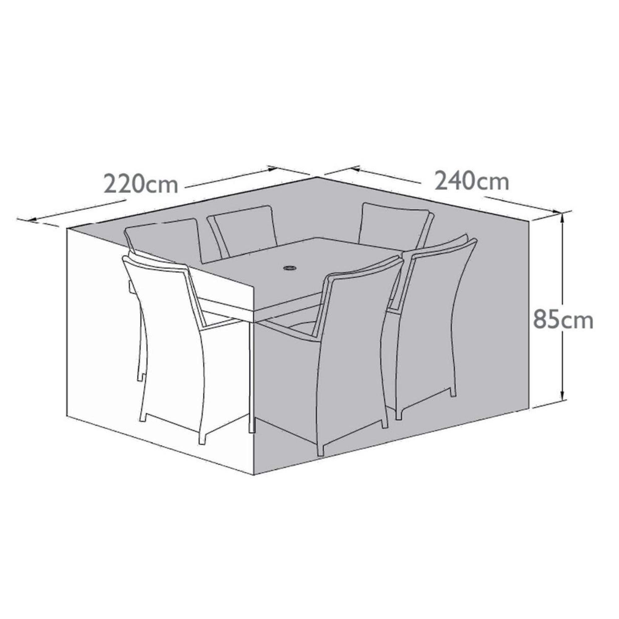 Product photograph of Maze Black Polyester 6 Seater Rectangular Dining Set Outdoor Cover from Choice Furniture Superstore.